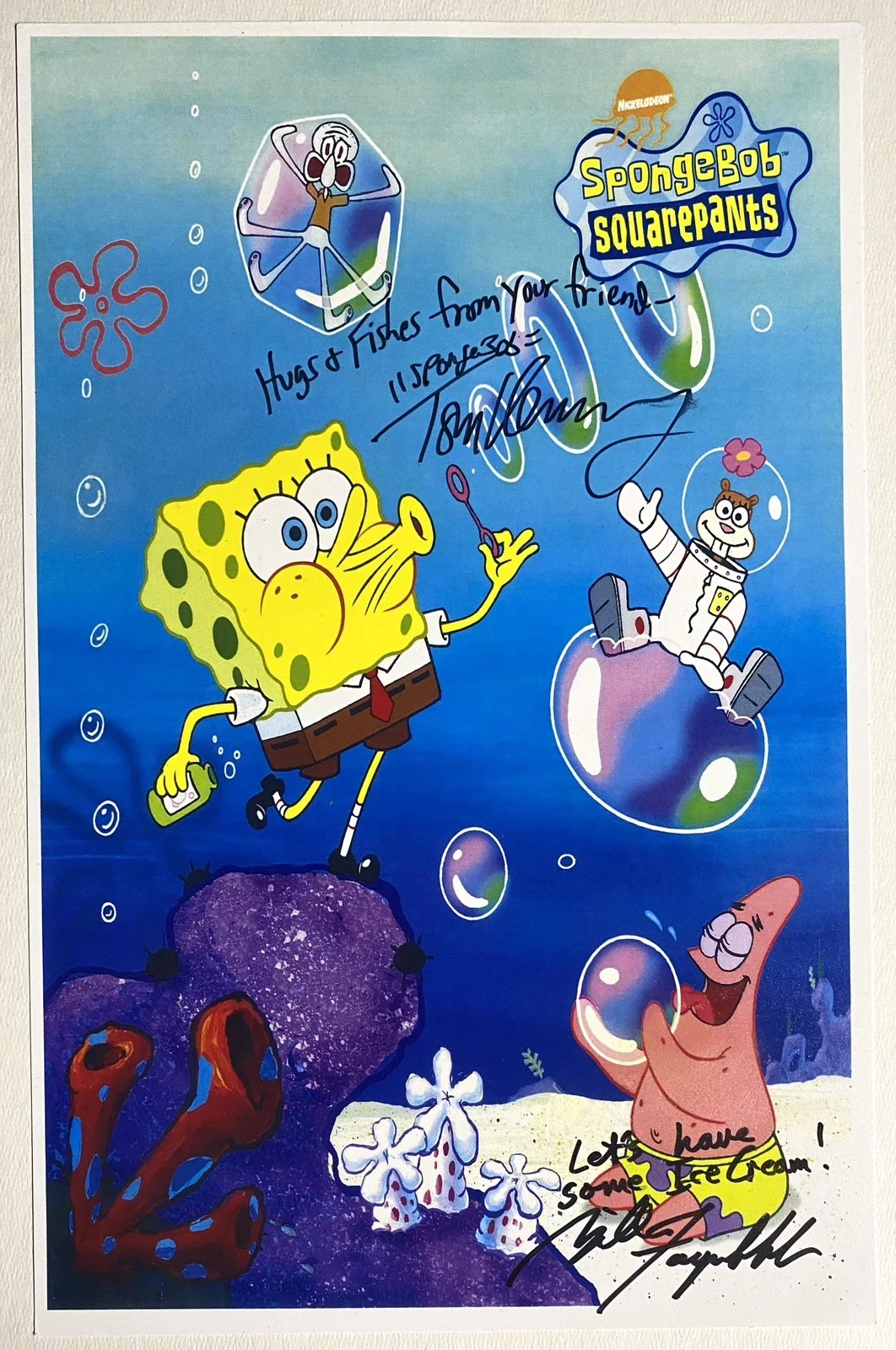 Tom Kenny — SpongeBob SquarePants Signed Print Tom Kenny & Bill Fagerbakke + Production Cel, image 2