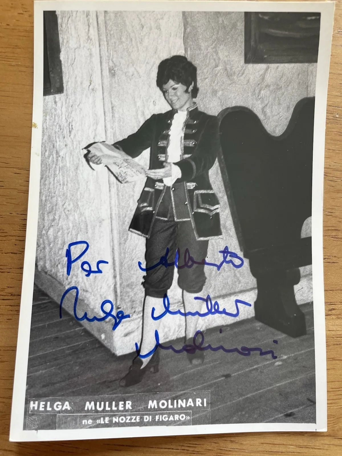 German Soprano Helga Muller Molinari Autograph Photo in "The Marriage of Figaro", изображение 2