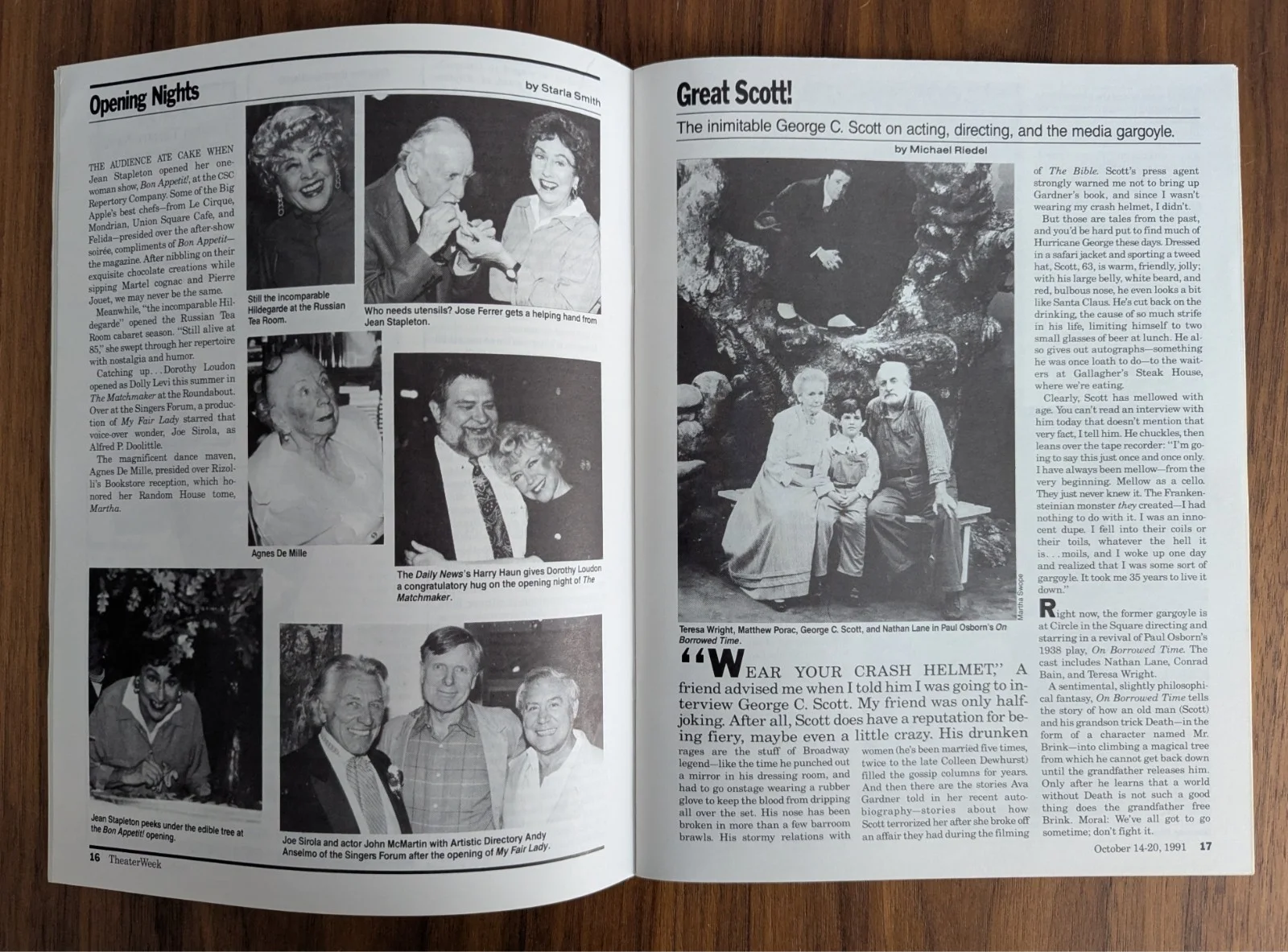 Theater Week Magazine October 14 1991. Great Scott! Julie Bovasso obituary, image 4