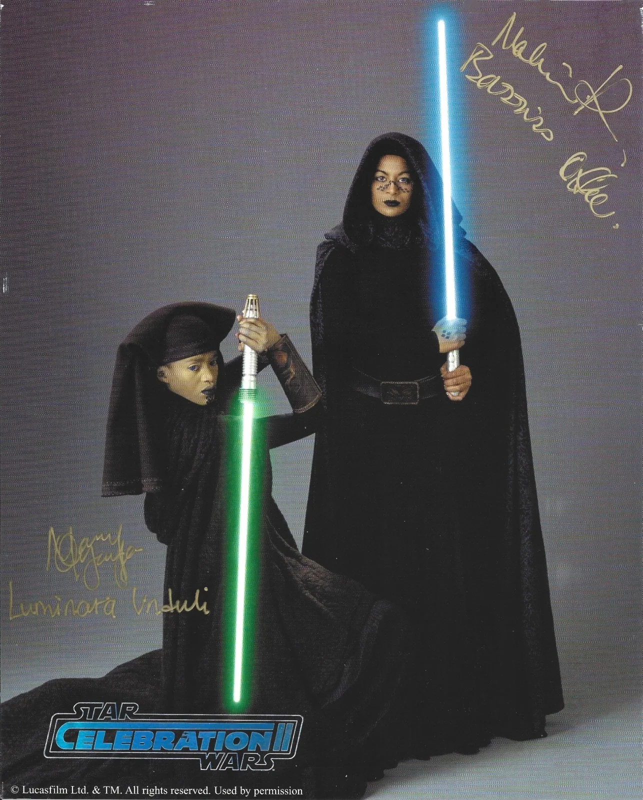 Mary Oyaya — RARE DUAL SIGNED Signed Star Wars Celebration II Jedi Duo 8x10 Photo Autograph