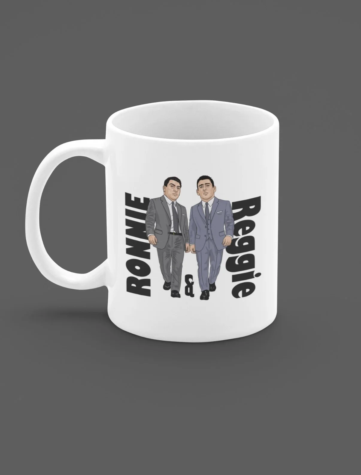 The Krays Ronnie and Reggie Kray Unofficial Mafia Cartoon Graphic White Gift, изображение 2