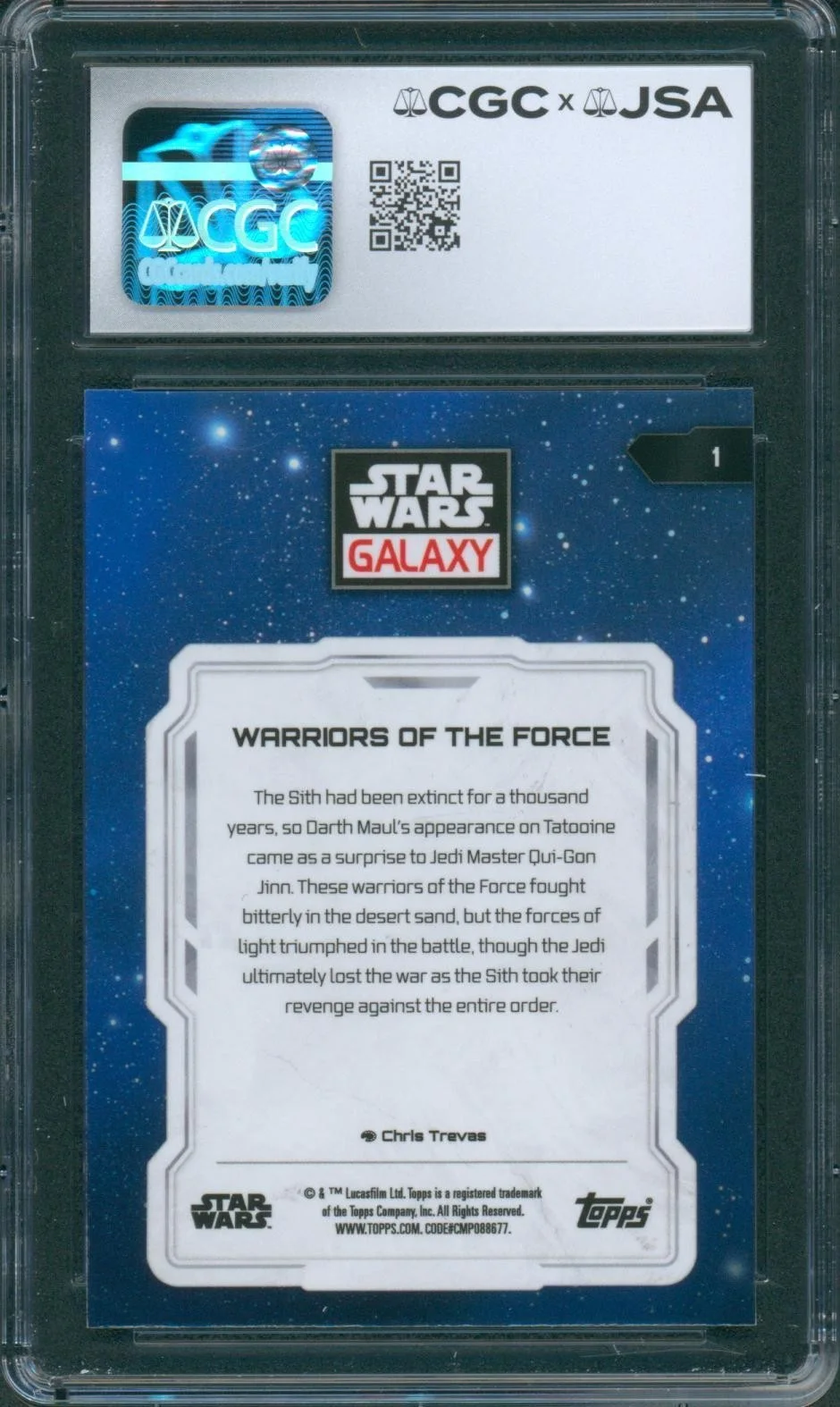 Ray Park — Ray Park Signed Card Star Wars Chrome Galaxy Darth Maul Autograph CGC x JSA SLAB, изображение 2