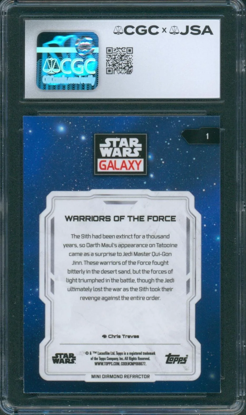 Ray Park — Ray Park Signed Card Star Wars Chrome Galaxy Darth Maul Autograph CGC x JSA SLAB, изображение 2