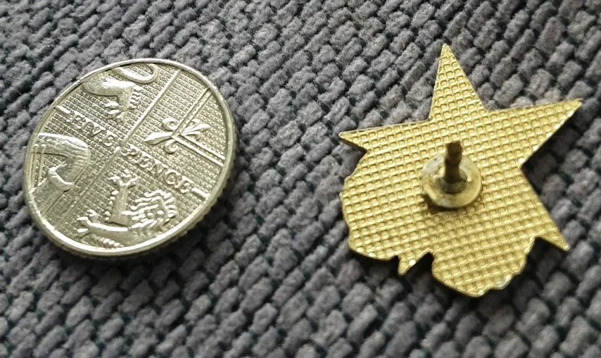 Vintage Laurel and Hardy Star Shaped Pin Badge Rare Collectable, image 4