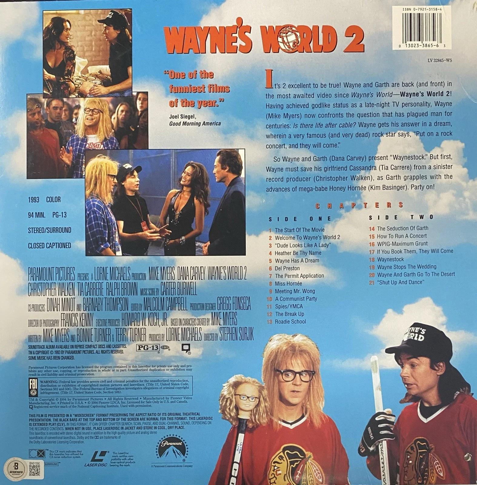 Mike Myers + Dana Carvey Signed Wayne’s World 2 LaserDisc Sleeve Only - Beckett, изображение 4