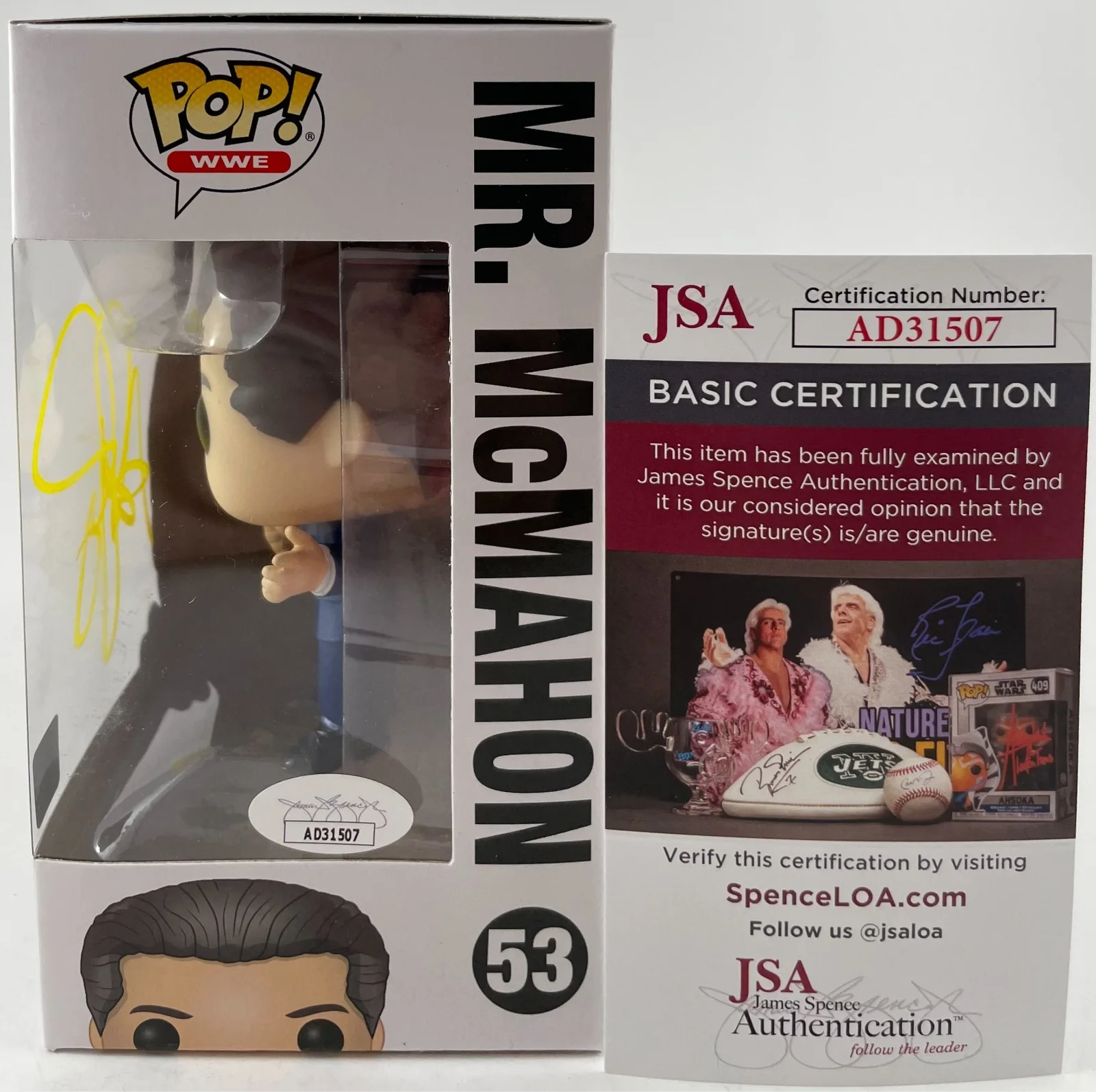 Adam Ray — Adam Ray Signed WWE Mr McMahon Funko POP! Autograph Young Rock Vincent K JSA COA, изображение 2