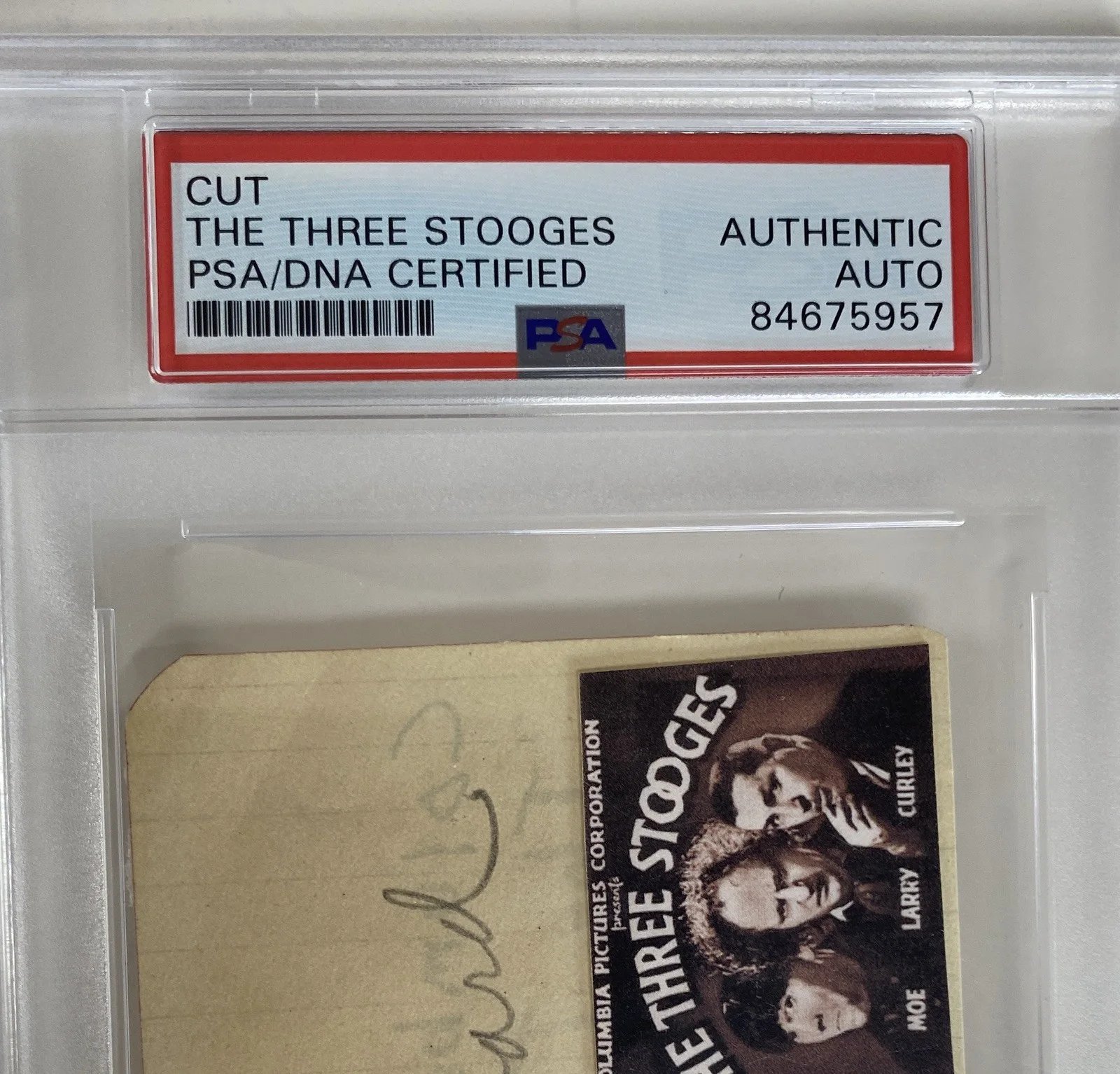 Three Stooges Signed Piece - Moe, Larry & Curly 1936 - PSA, image 4