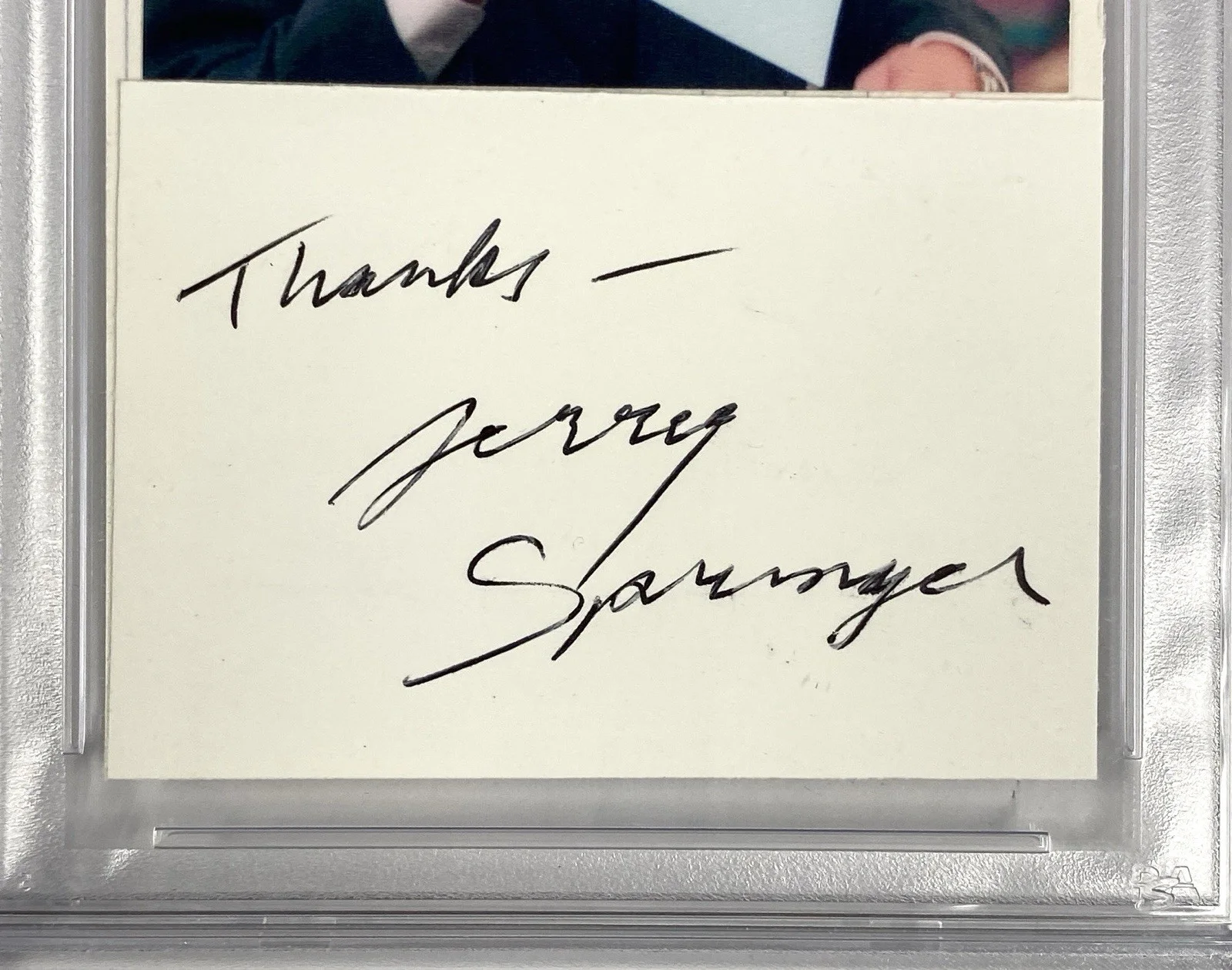 Jerry Springer Signed 7x4 Encapsulated Piece - PSA LOA, image 3