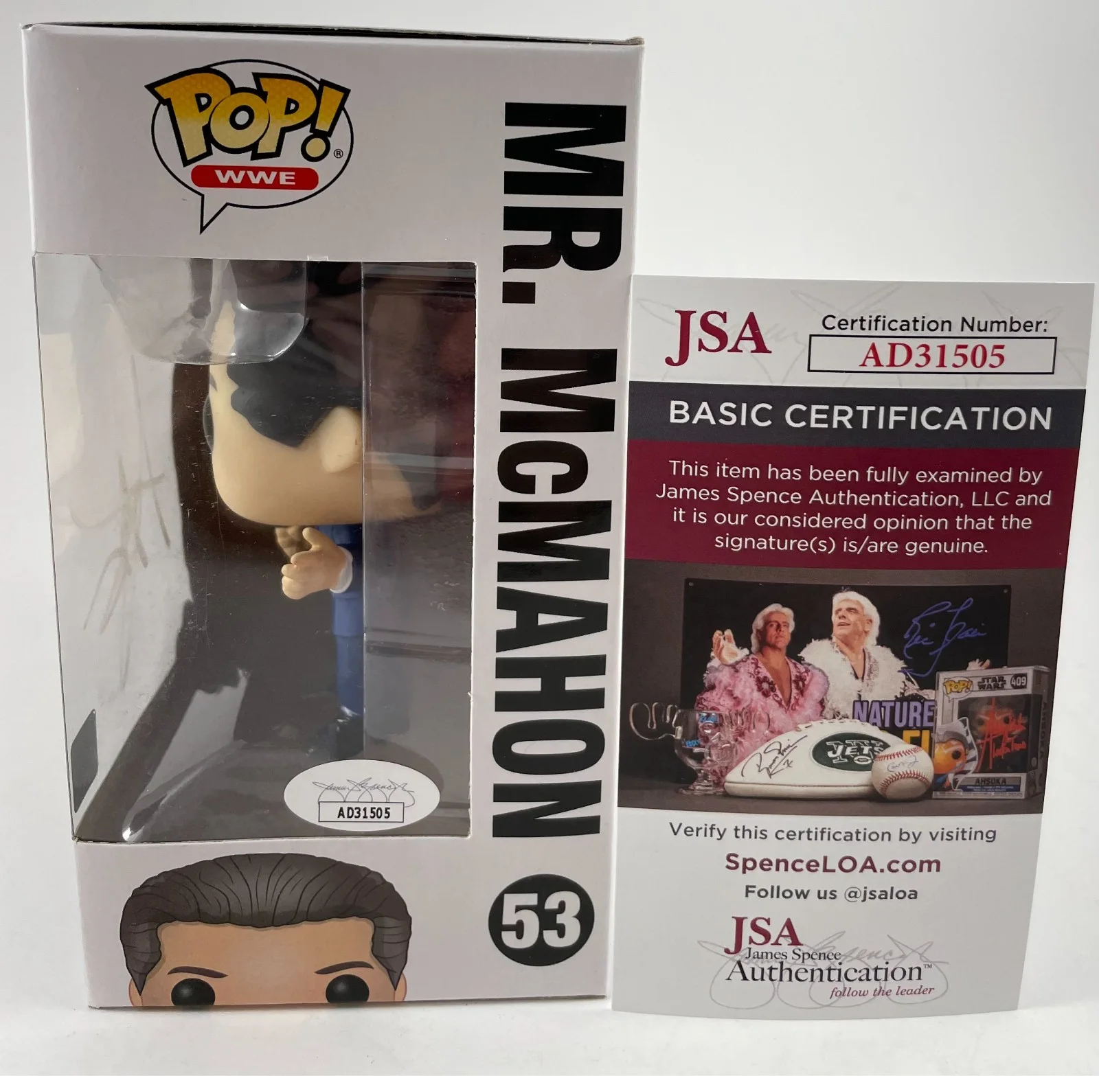 Adam Ray — Adam Ray Signed WWE Mr McMahon Funko POP! Autograph Young Rock Vincent K JSA COA, изображение 2