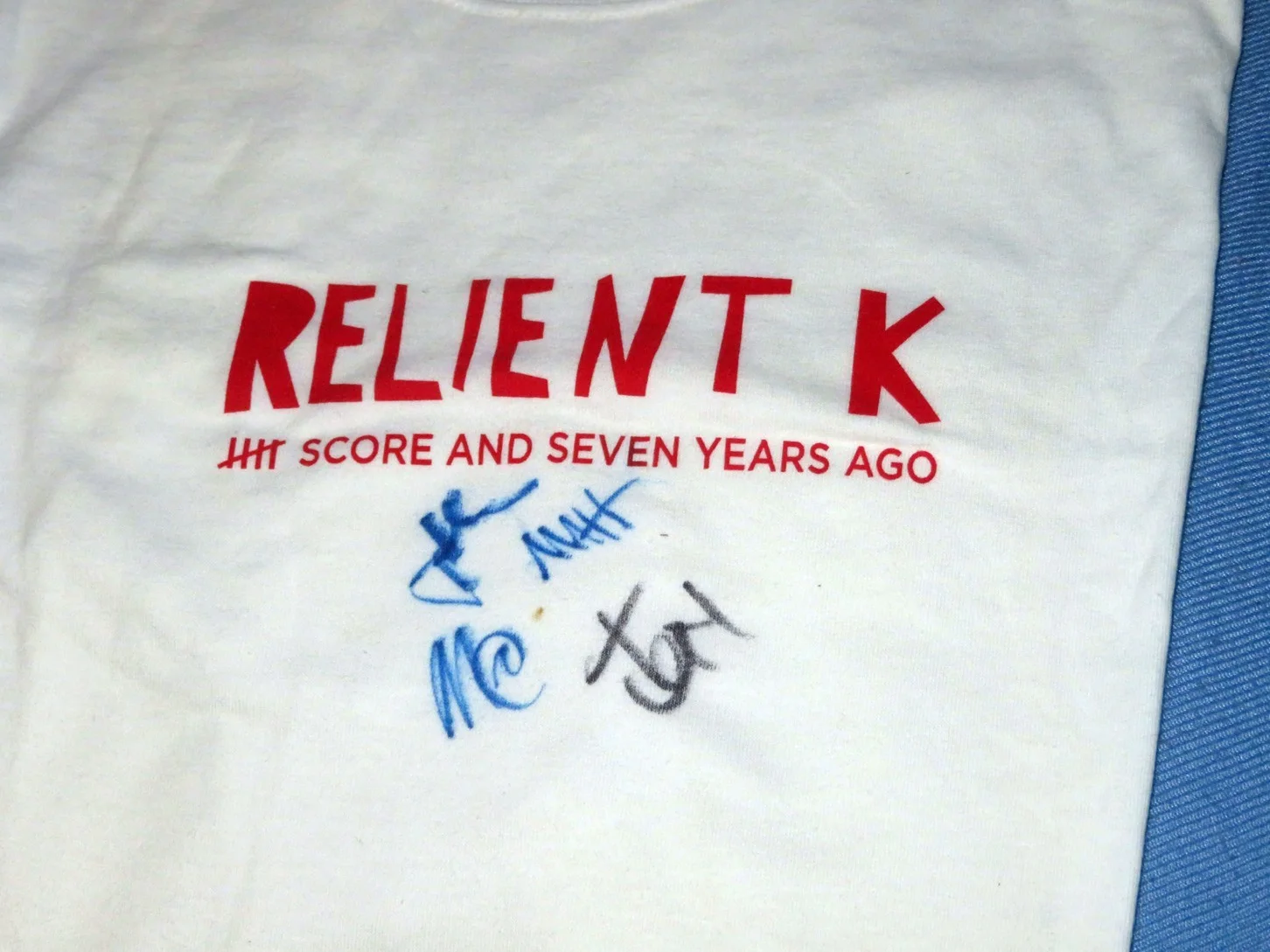 Matthew Thiessen, Matt Hoopes, Jon Schneck, John Warne — SIGNED T-Shirt - RELIENT K - Brand New BAND XL Shirt 4x Autograph Matt Thiessen, изображение 2