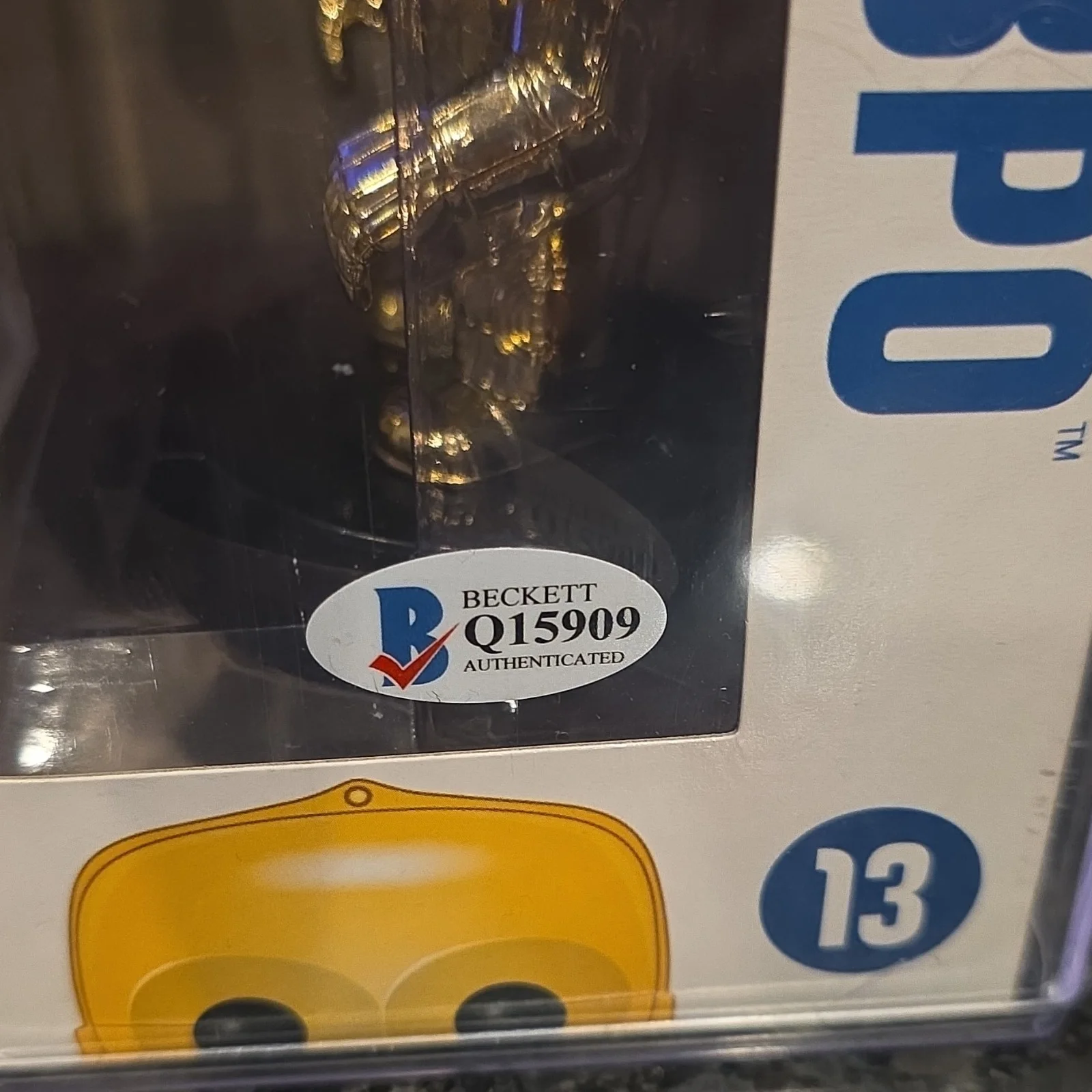 Anthony Daniels — Anthony Daniels signed C-3PO Funko Pop Star Wars #13 Beckett Authenticated, image 3