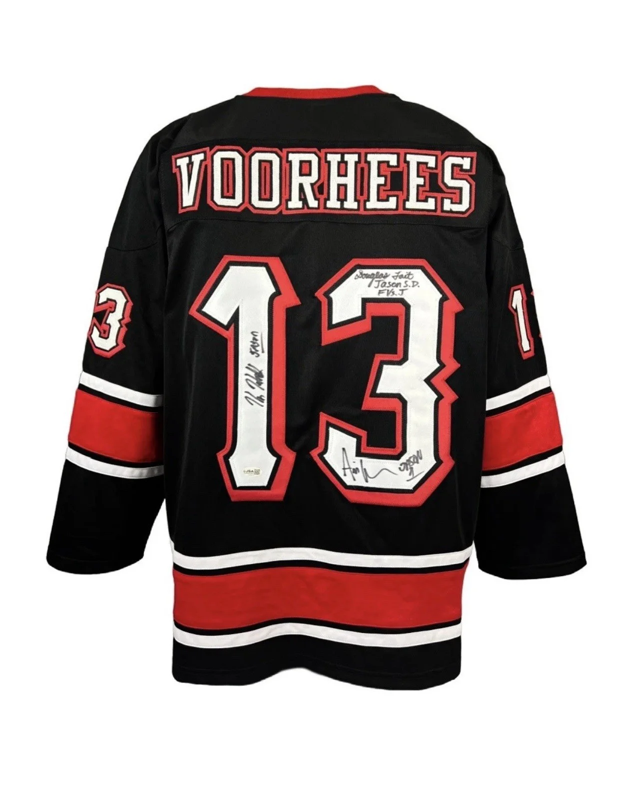 Douglas Tait, Kane Hodder & Ari Lehman — Hodder Tait Lehman autographed signed inscribed Jason Friday the 13th Jersey JSA