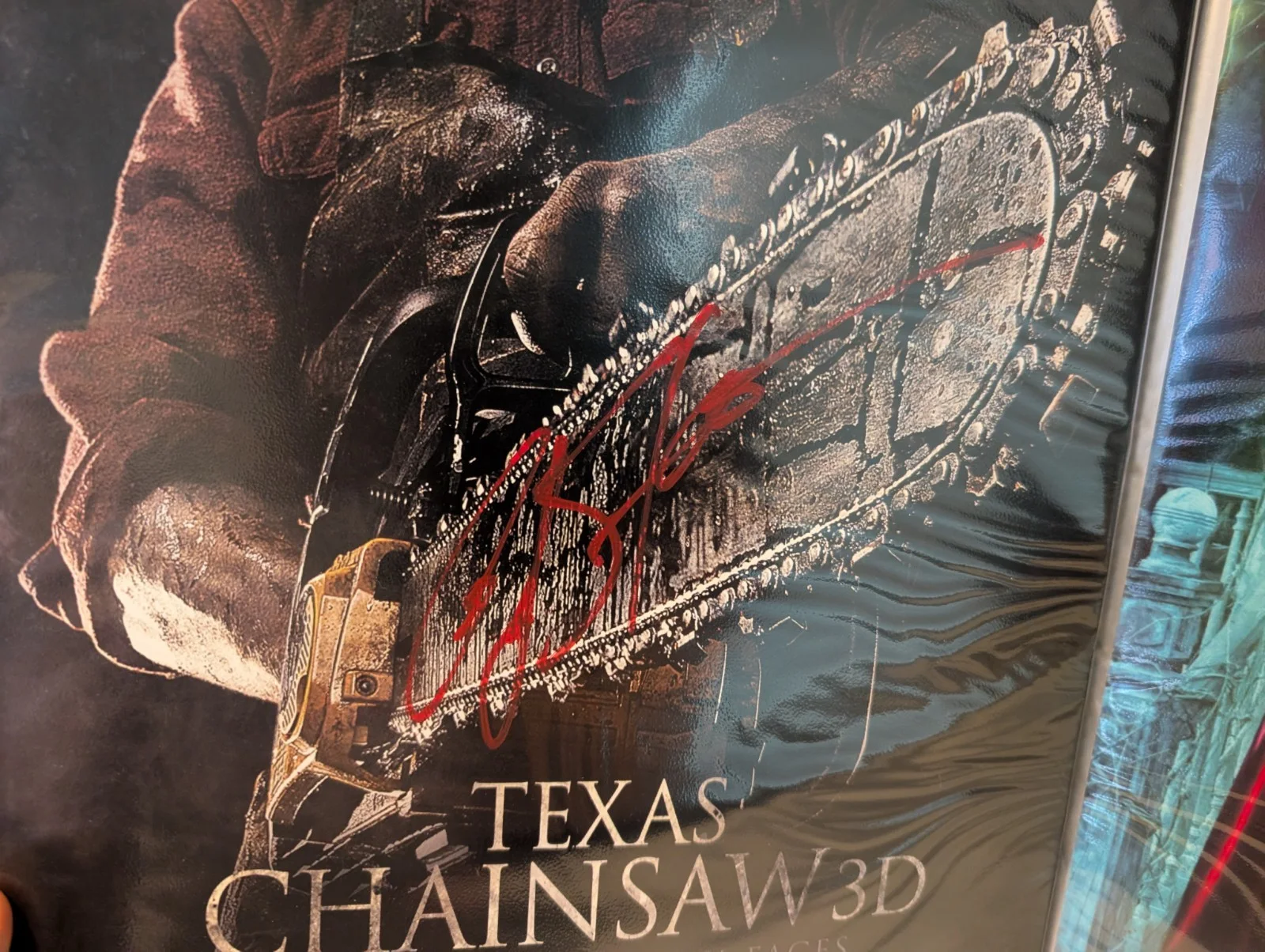 AJ Stoan — AJ Stoan Autographed Texas Chainsaw 3D Film 2013 Movie Poster 11x17 -Leatherface, изображение 3