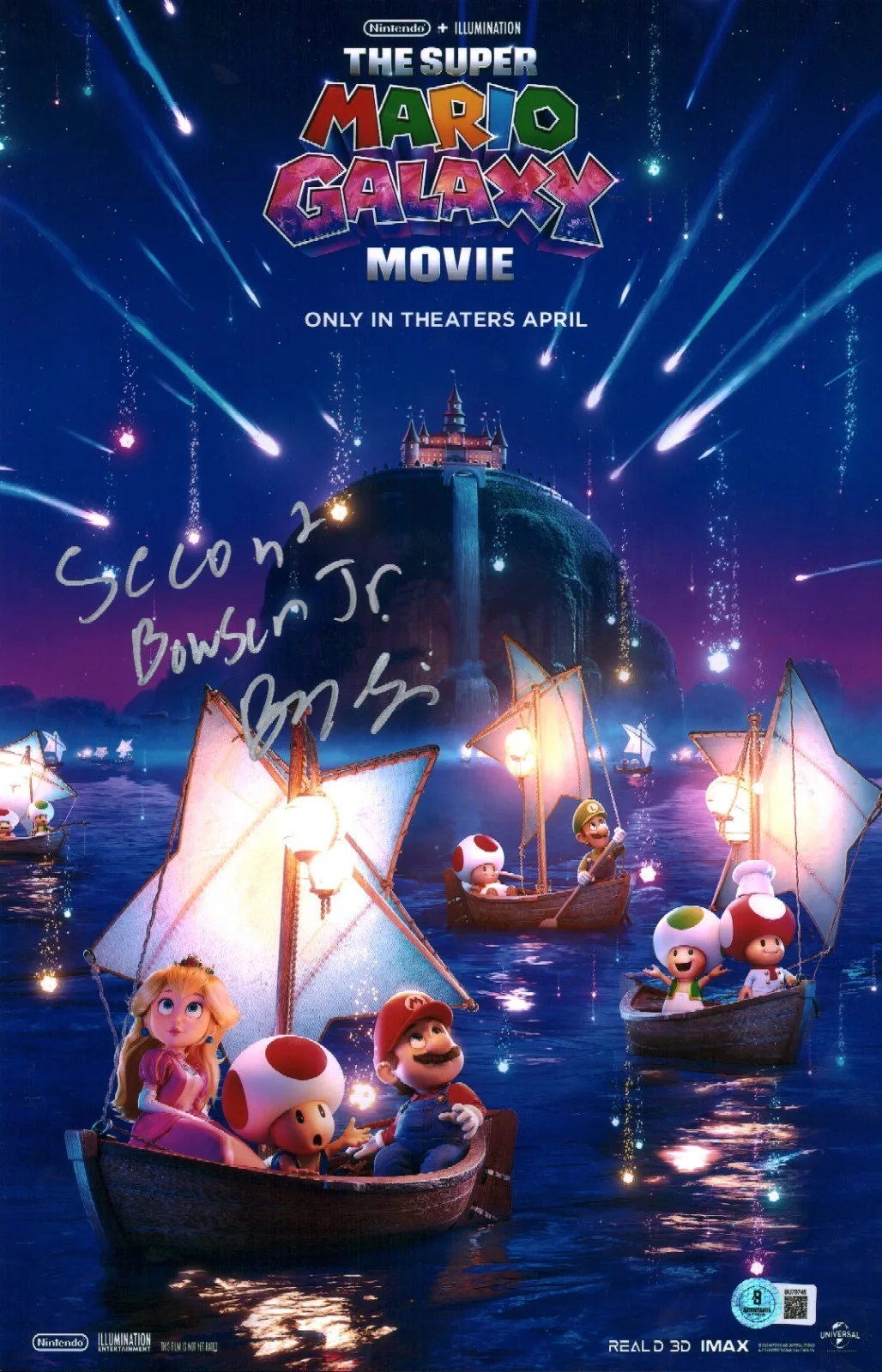 Benny Safdie — Benny Safdie Signed Super Mario Bros Galaxy 11x17 Photo Bowser Jr BAS COA