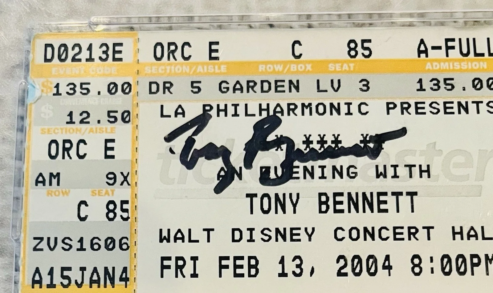 Tony Bennett Signed Ticket 2004 Gem Autograph PSA/DNA Nice RIP 2023, image 2