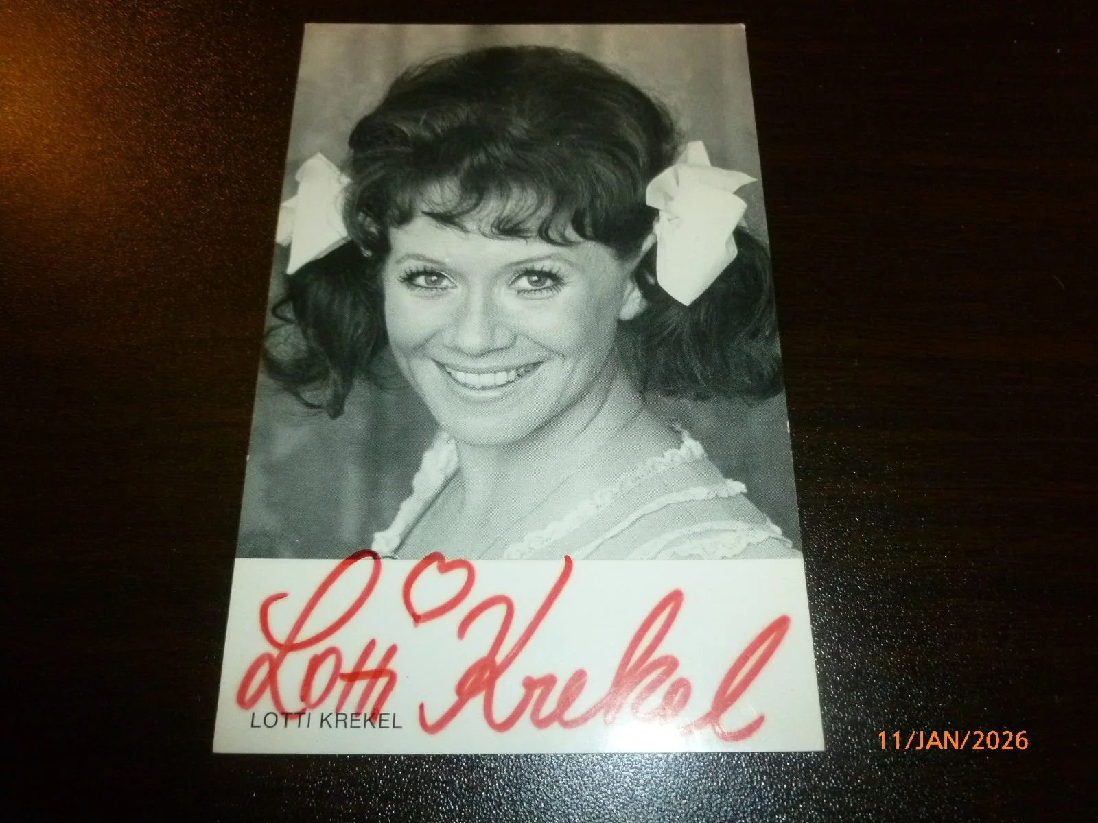 Lotti Krekel Vintage Autographed Photo Card EMI Electrola German Actress Singer, изображение 2
