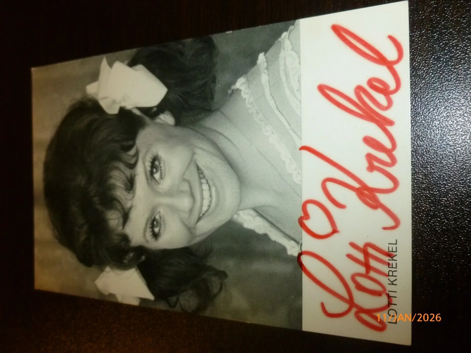 Lotti Krekel Vintage Autographed Photo Card EMI Electrola German Actress Singer, изображение 3