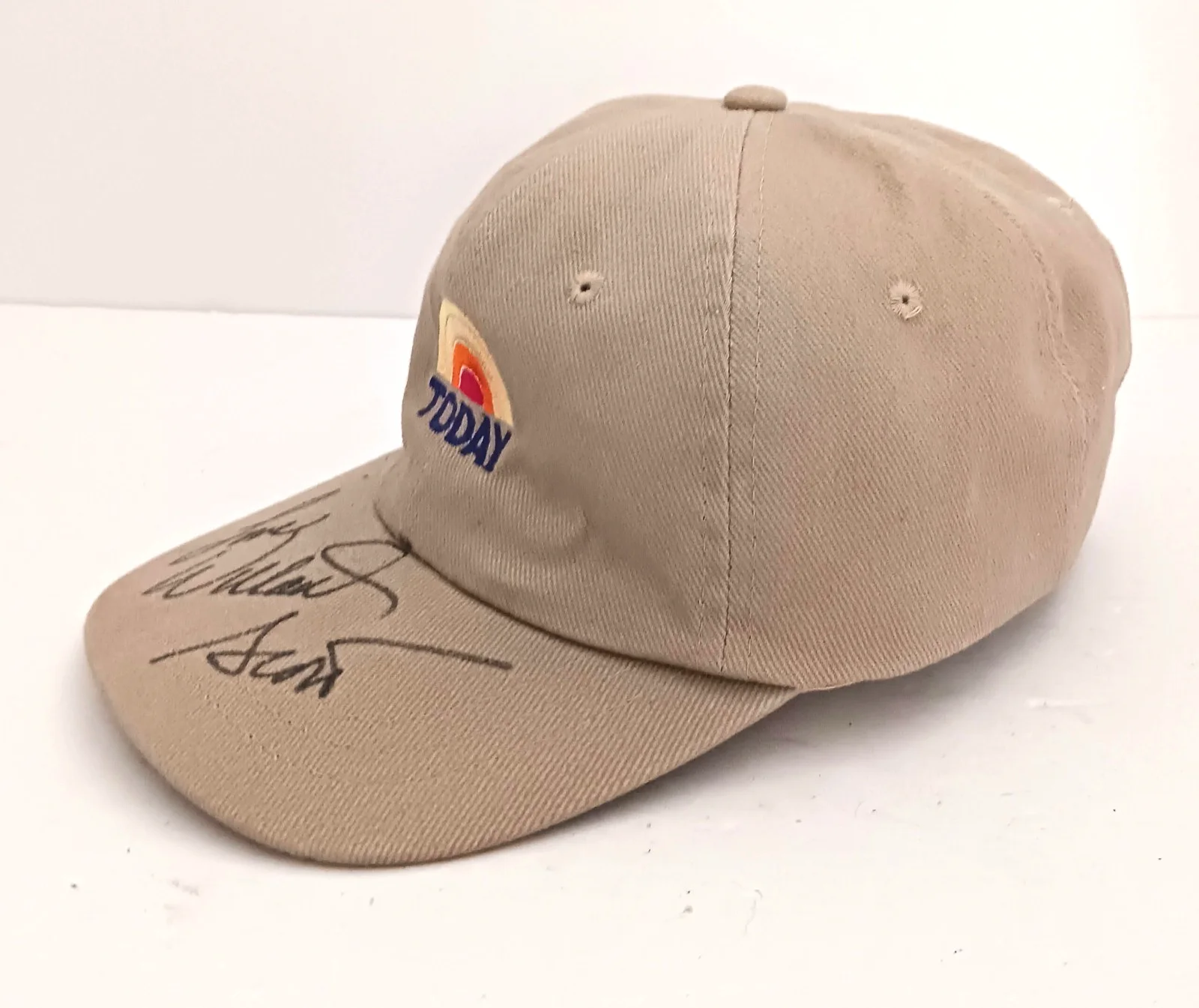 Willard Scott — VTG 90s Today Show Khaki Baseball Cap Willard Scott Autograph, image 2