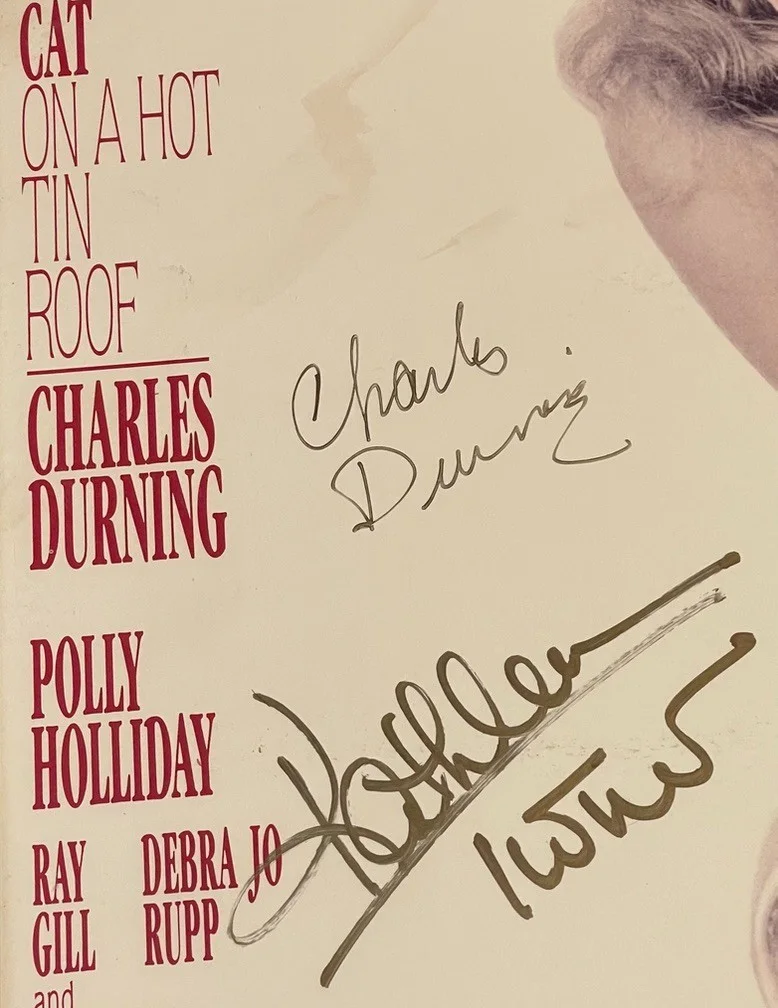 Cast — Charles Durning & Kathleen Turner Signed "Cat on a Hot Tin Roof" Broadway Poster, image 3