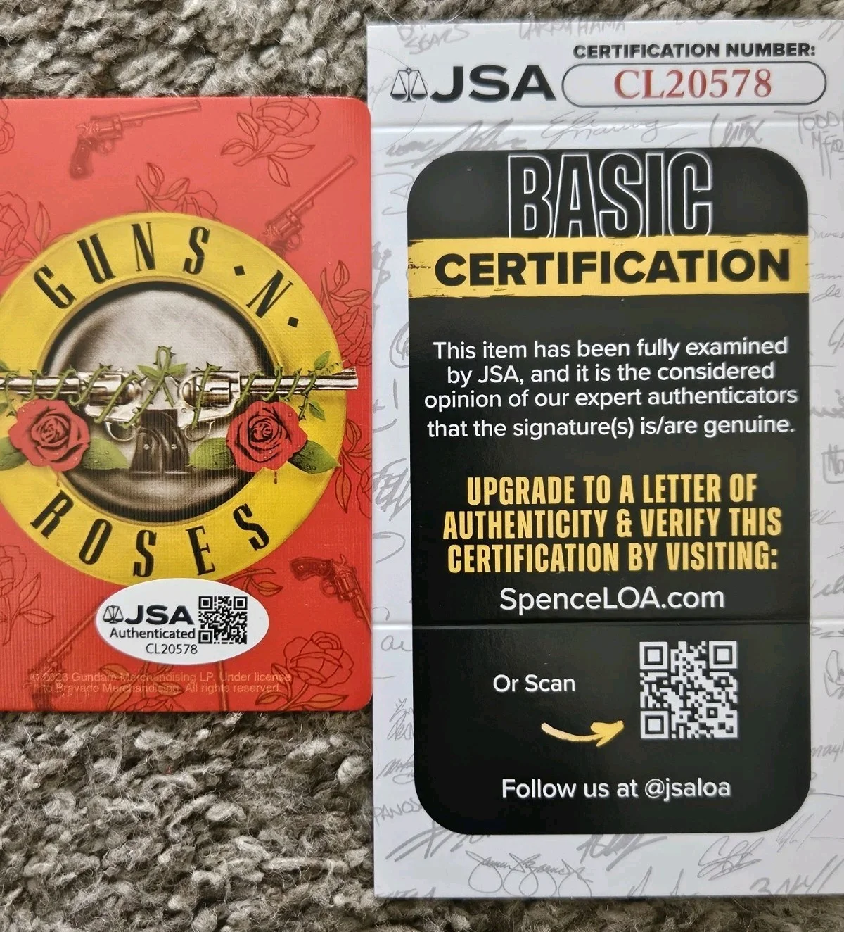 GILBY CLARKE SIGNED GUNS N' ROSES PLAYING CARD JSA COA RARE, image 2
