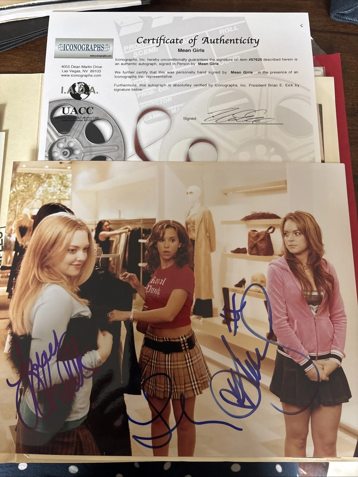Amanda Seyfried, Lacey Chabert, Lindsay Lohan — Amanda Seyfried, Lacey Chabert, and Lindsay Lohan. Autographed Photo