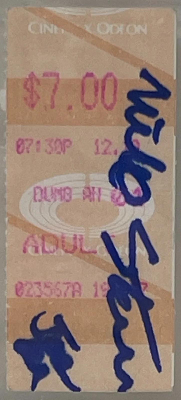Mike Starr — Mike Starr Signed Dumb And Dumber 1994 Movie Ticket Stub Cineplex Odeon PSA/DNA, image 3