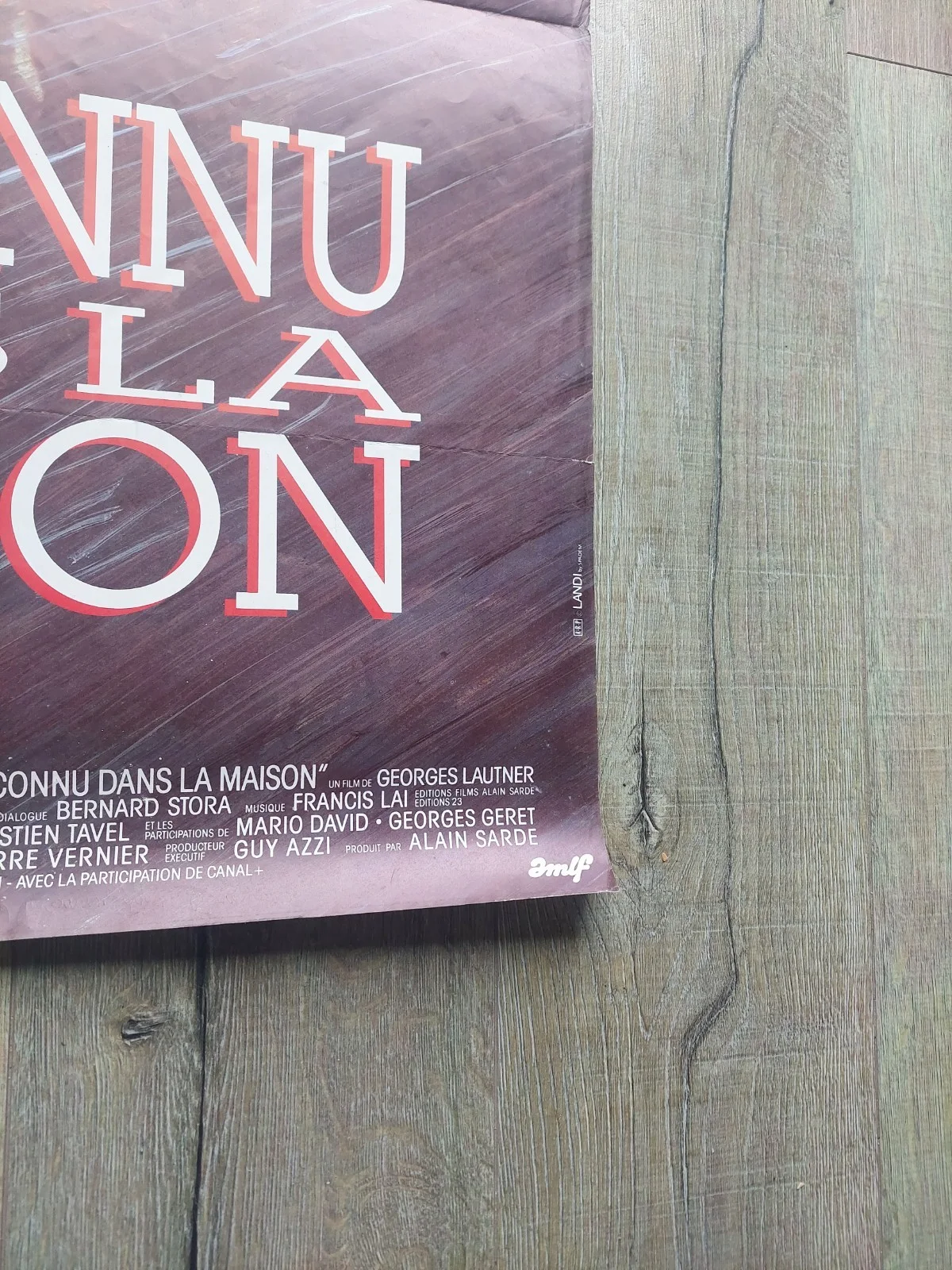 Jean-Paul Belmondo French Movie Poster L'Inconnu Dans La Maison, изображение 2