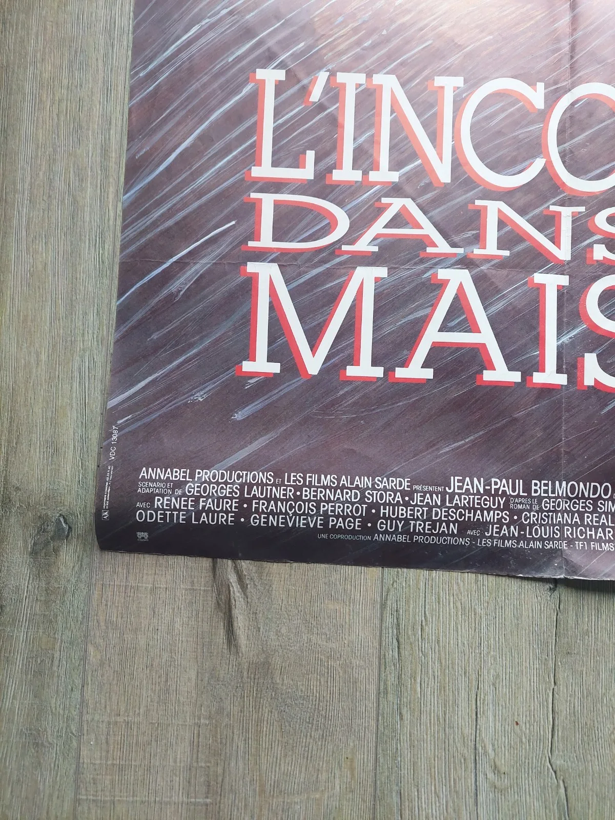 Jean-Paul Belmondo French Movie Poster L'Inconnu Dans La Maison, изображение 4