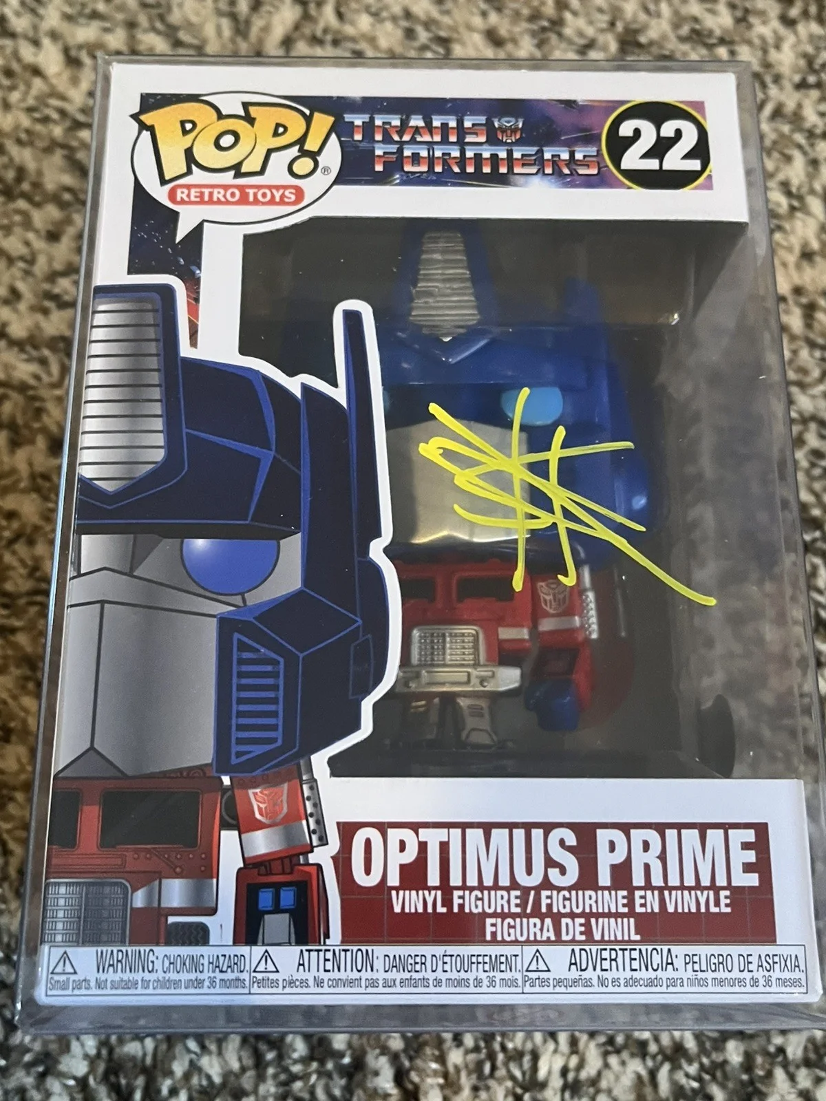 Shia LaBeouf — Shia LaBeouf Signed Optimus Prime Funko Pop #22 Transformers Beckett Certified