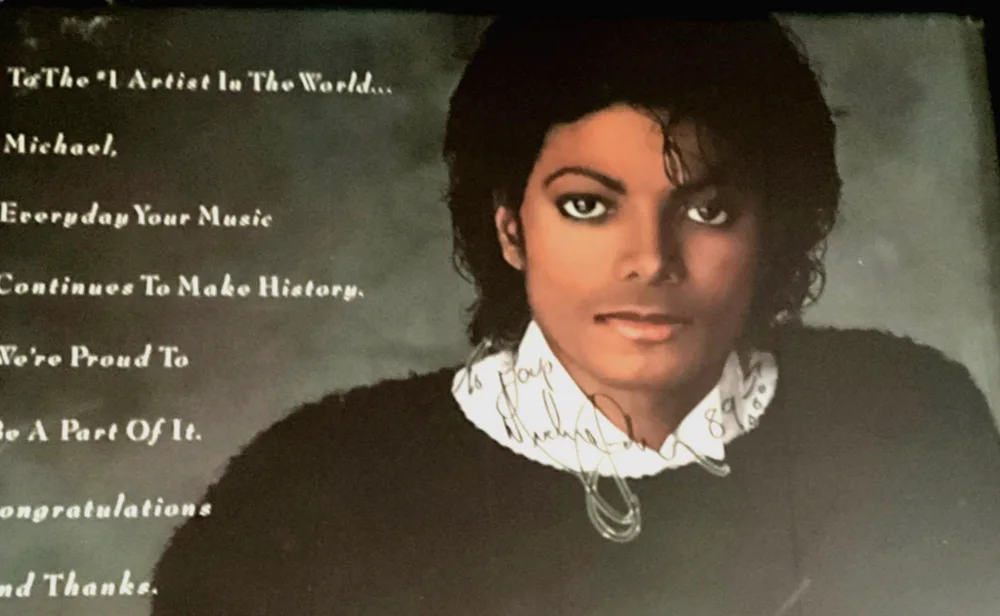 1989 Michael Jackson Autographed EPIC Records Poster JSA LOA inscribed 1-1, image 5