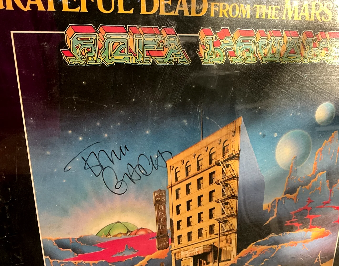 JERRY GARCIA GRATEFUL DEAD Signed Album MARS HOTEL framed *AUTHENTIC LEFT MARGIN, image 2