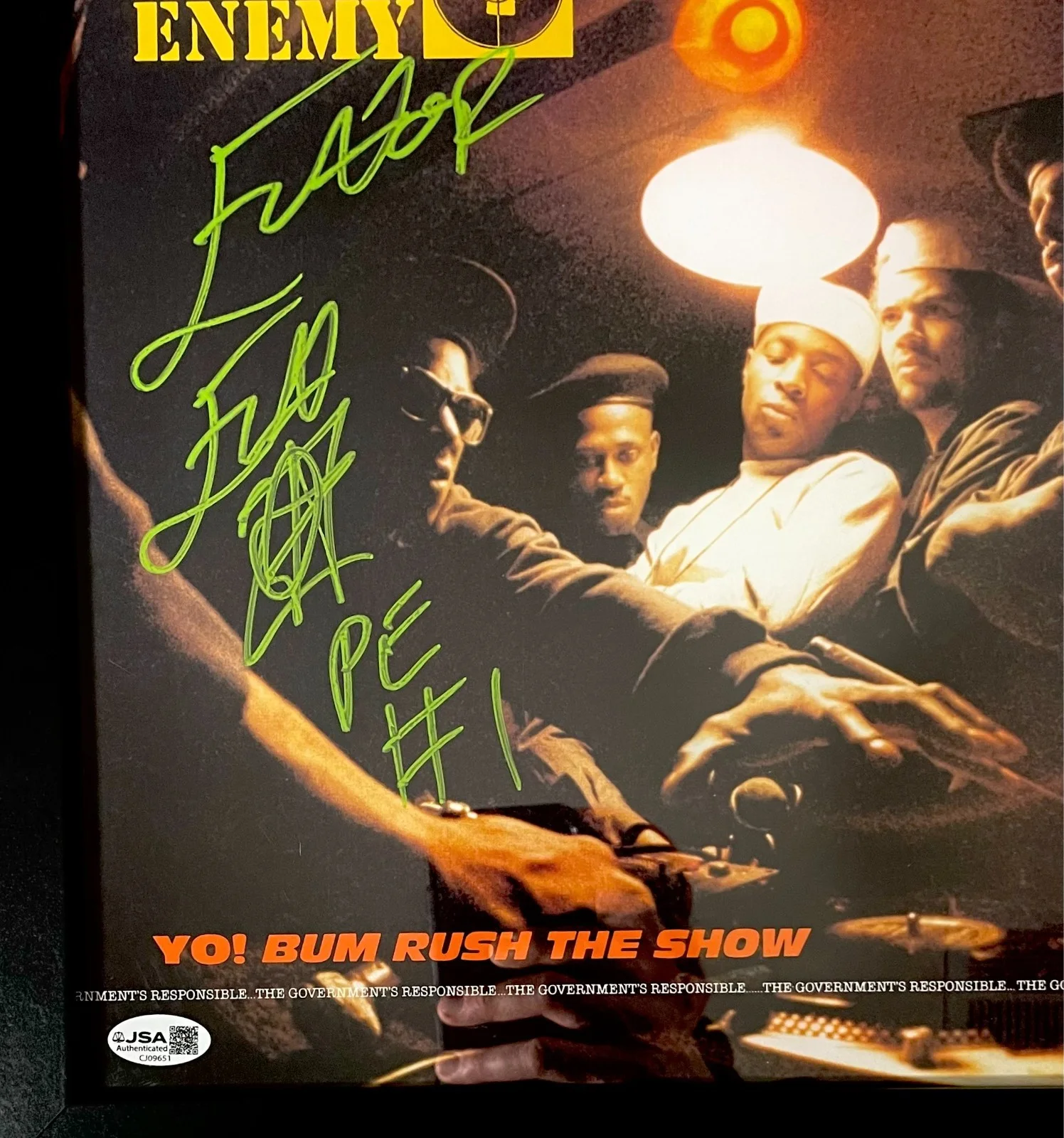 Flavor Flav — Flavor Flav Signed Public Enemy Yo! Bum Rush The Show Vinyl LP Framed JSA COA, изображение 3
