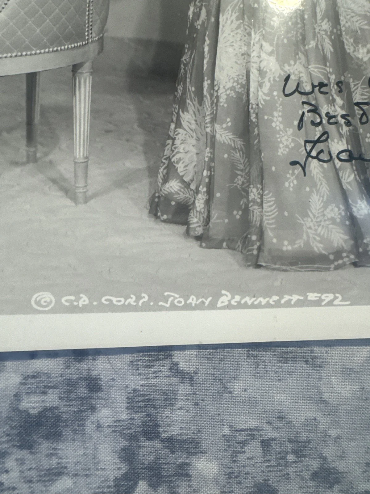 8 X 10 Autographed Photo Joan Bennett Vintage Movie Studio Still, image 4