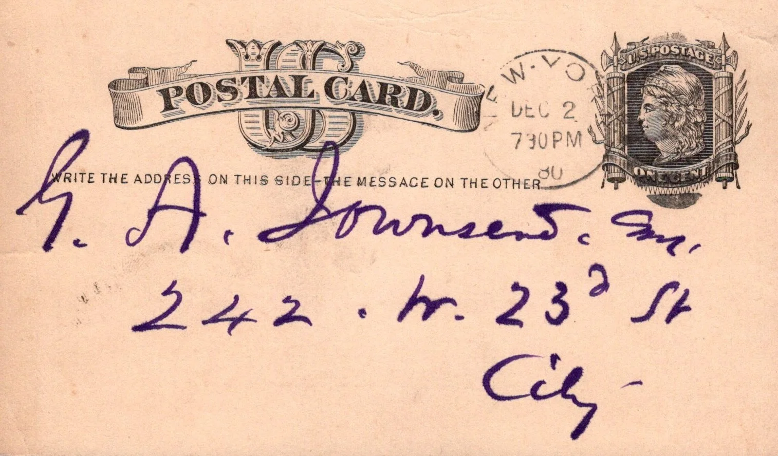 JOHN SWINTON HAND Signed Autographed POSTCARD NOTE 1880 -FAMOUS AUTHOR, image 2