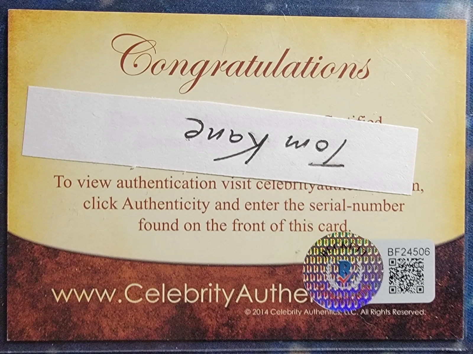 Tom Kane — Tom Kane Signed Index Card W/ Beckett BAS COA LEGO Star Wars, image 2