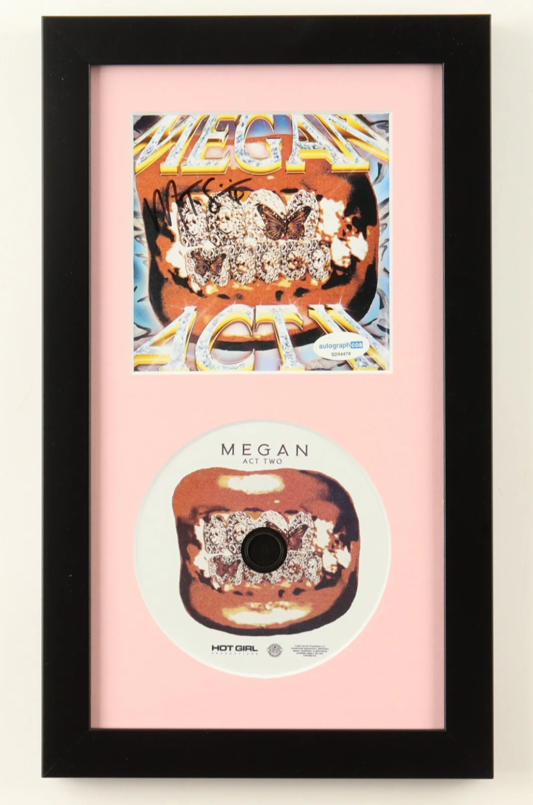 Megan Thee Stallion Autographed Framed CD Insert w/ COA & CD, image 3