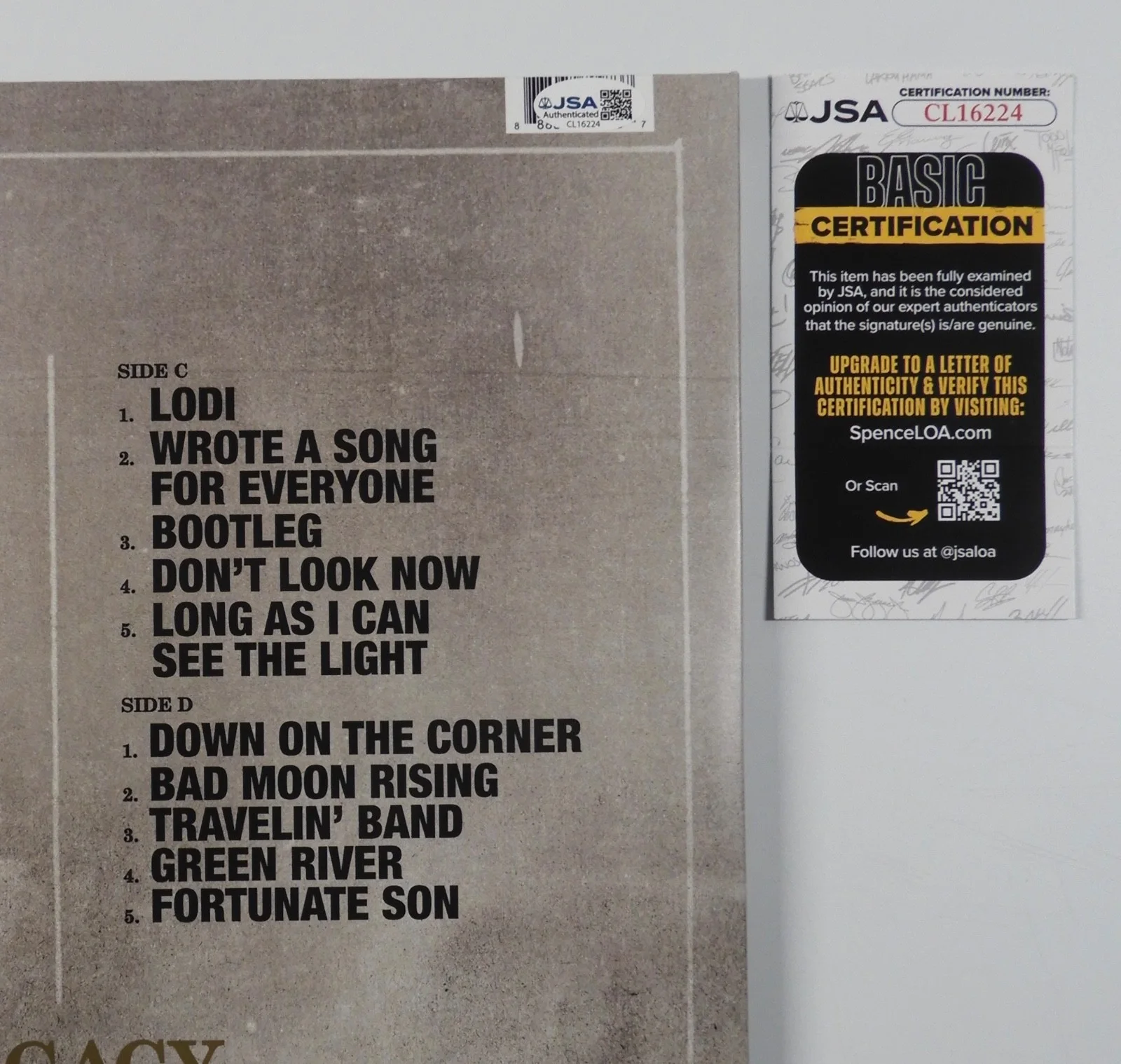 CCR John Fogerty Signed Autograph JSA Album Vinyl Record, изображение 4