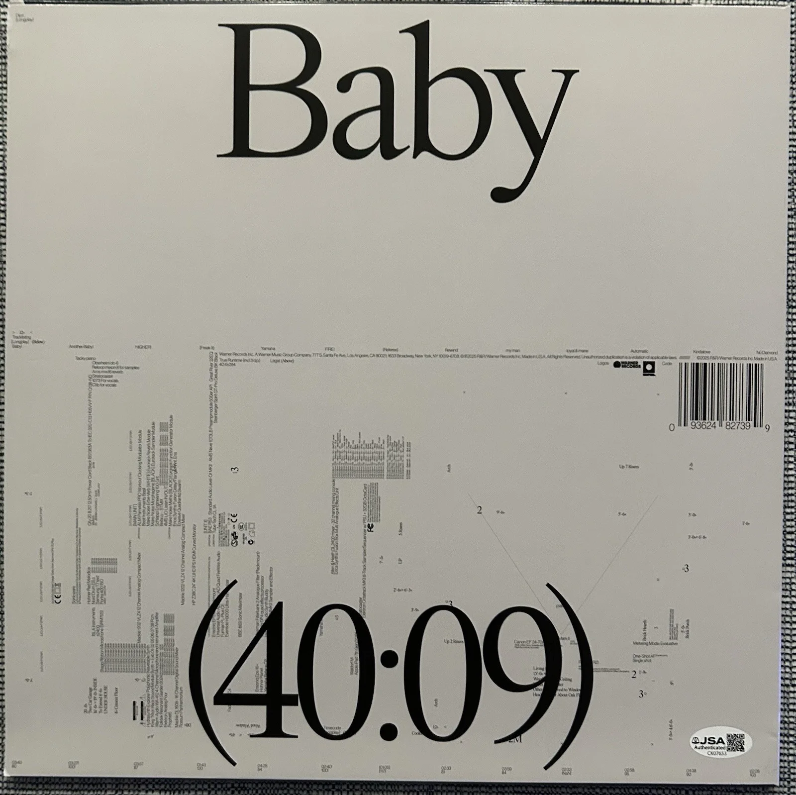 DIJON DUENAS SIGNED “BABY” VINYL LP RECORD HIGHER YAMAHA RARE - JSA COA, image 5