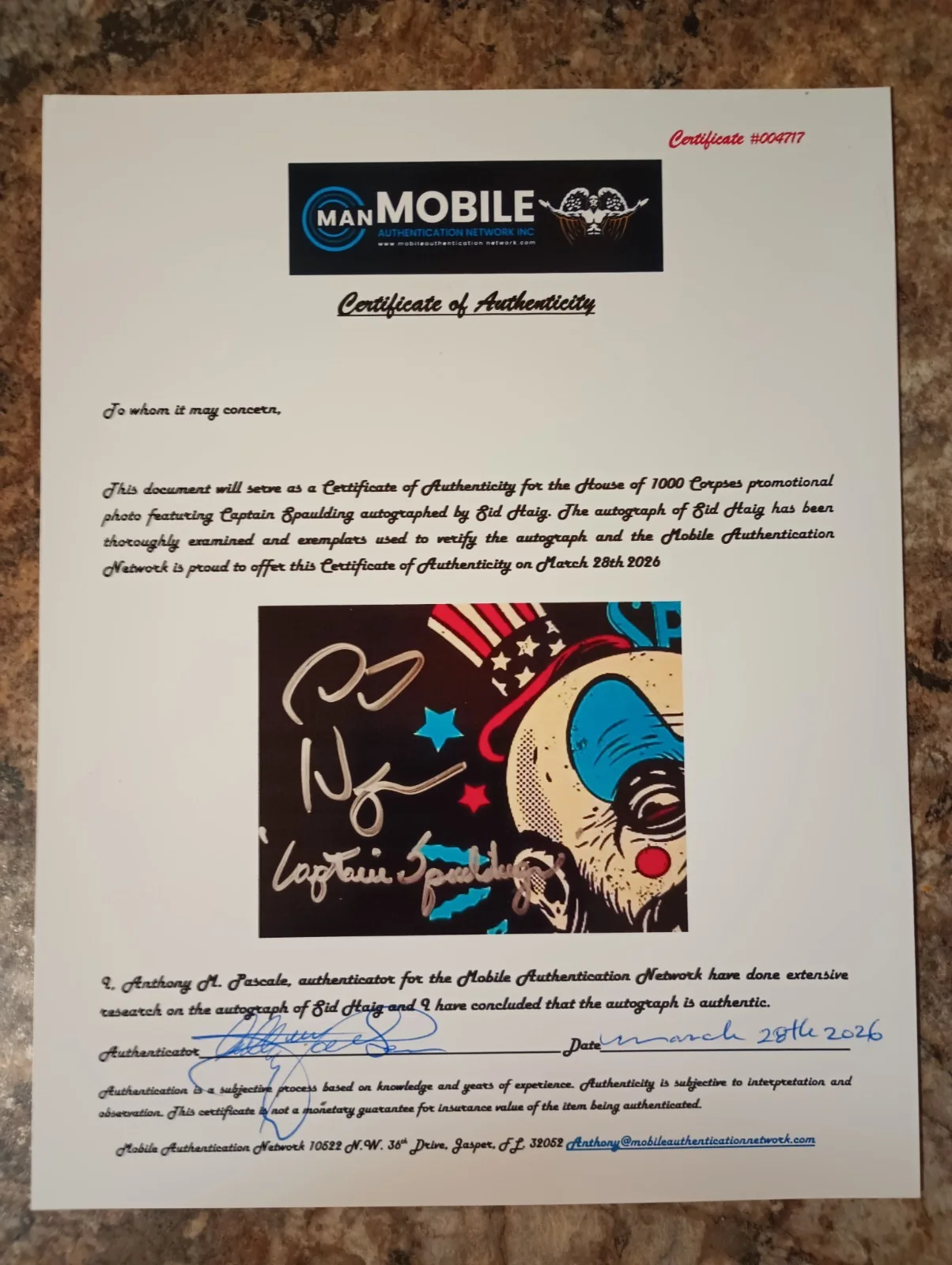 Sid Haig — Sid Haig Signed Photo Poster Captain Spaulding House 1000 Corpses COA Included, image 4