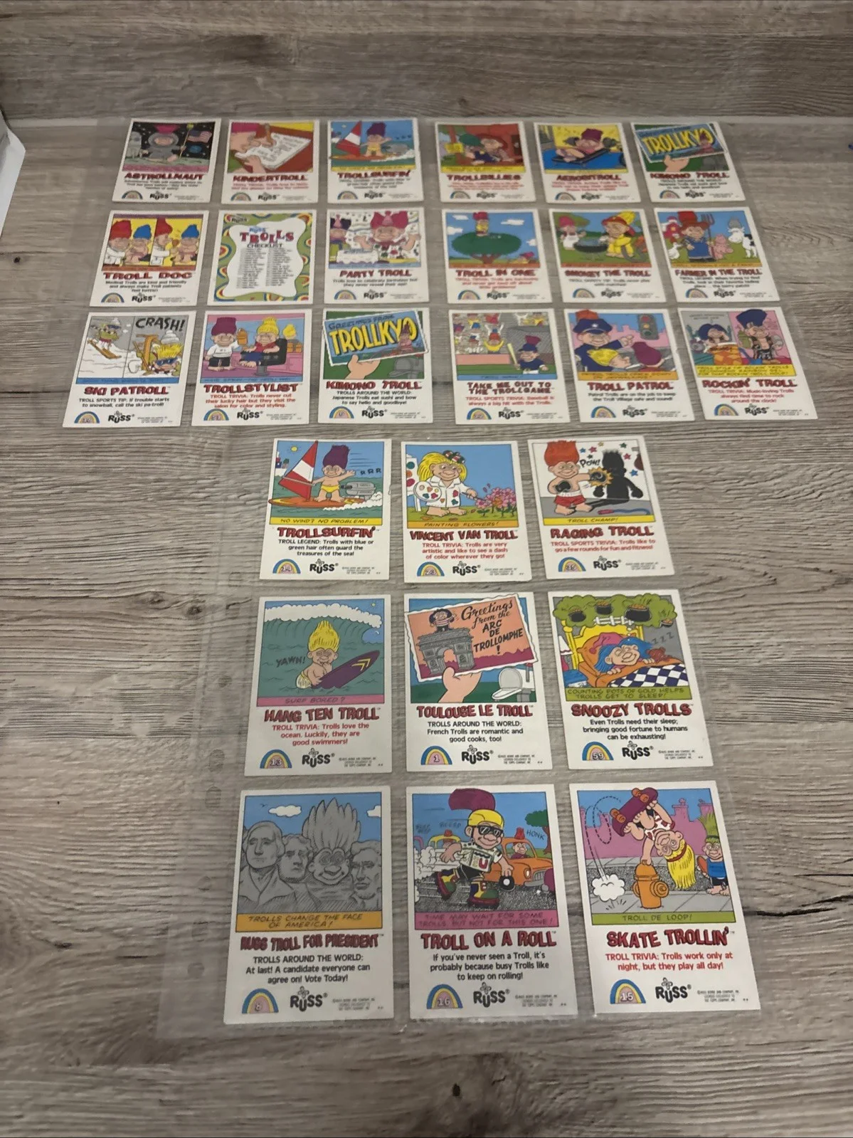 x27 Vintage 1992 RUSS TROLLS : Topps Trading Cards - 27 CARDS, изображение 5