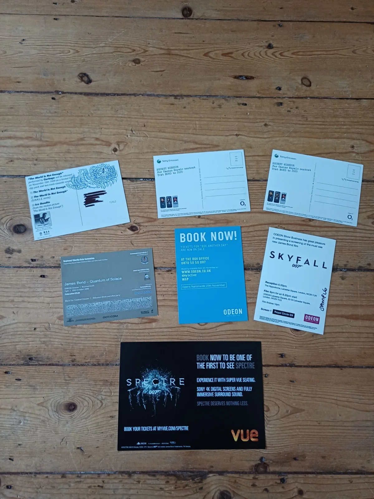 James Bond Vue Odeon Promotional Flyer Cards Set of 7 Skyfall Spectre and Others, изображение 2