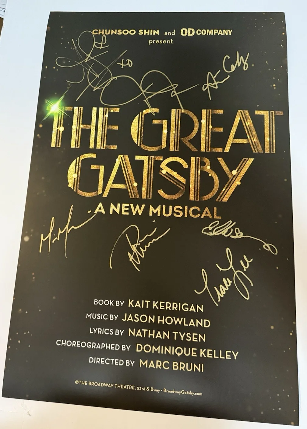 Jeremy Jordan — Jeremy Jordan signed Broadway Poster Window Card The Great Gatsby Windowcard, image 2