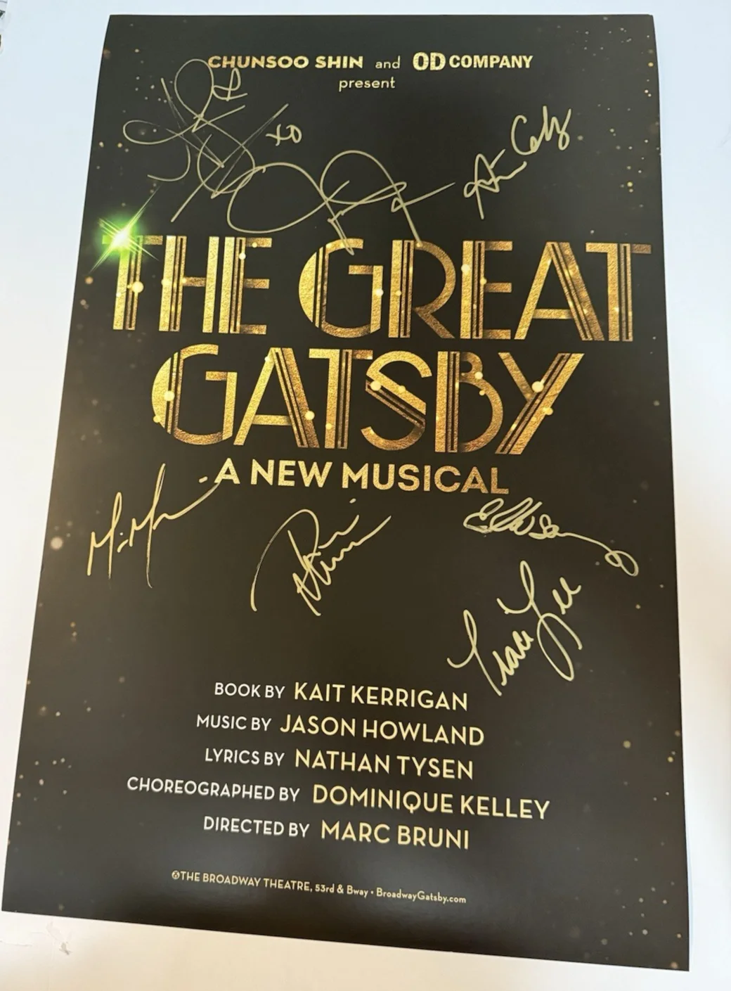 Jeremy Jordan — Jeremy Jordan signed Broadway Poster Window Card The Great Gatsby Windowcard, image 3