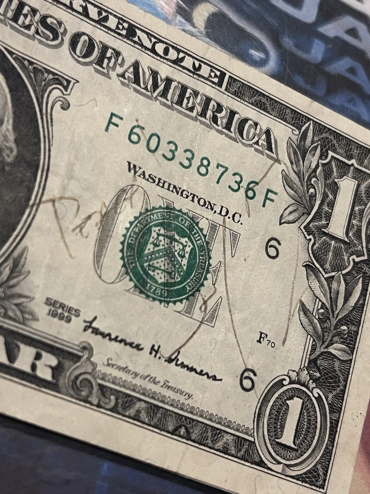 Jay Z Signed Autographed Dollar Bill RARE Late 90’s / Early 2000’s (Will Frame), image 3