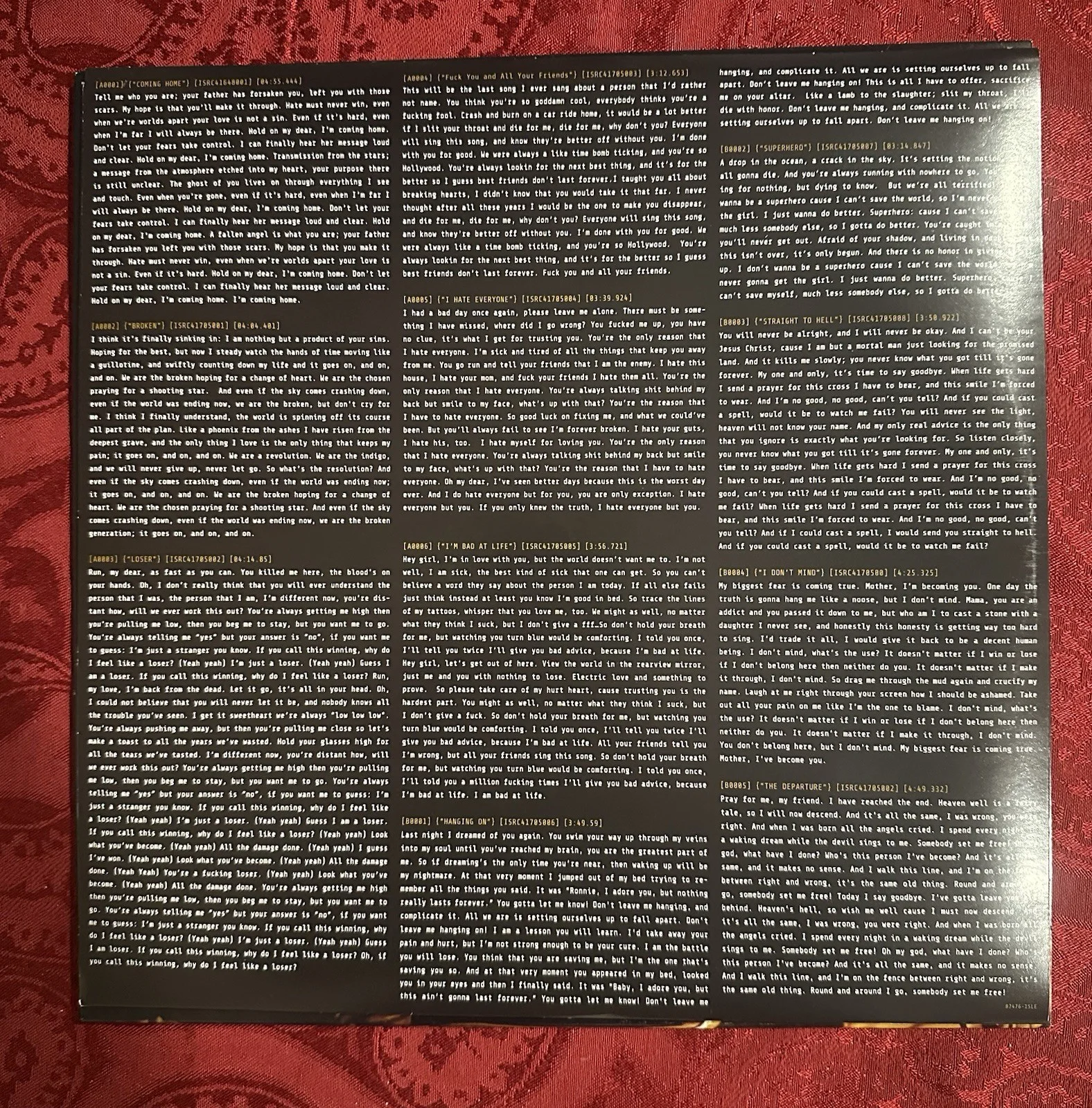 Falling In Reverse Coming Home Gold Variant Ronnie Radke Signed Autograph Vinyl, image 4