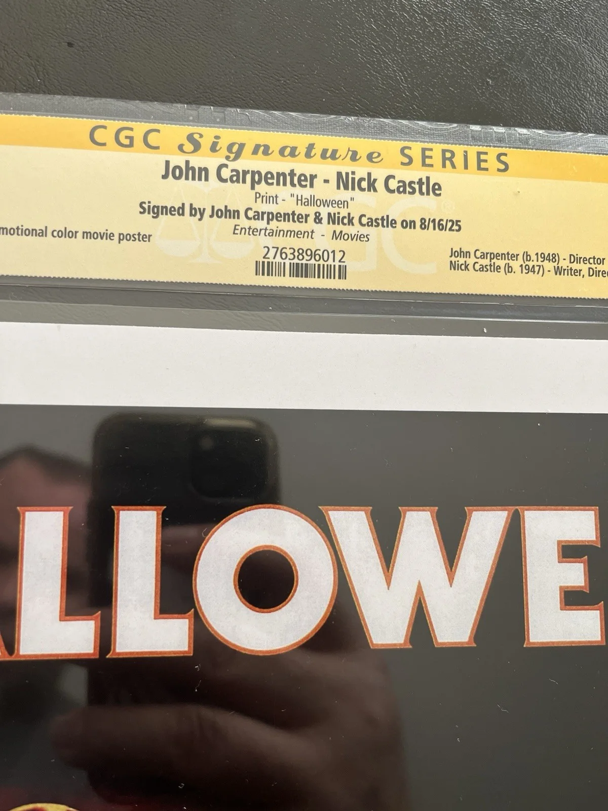 John Carpenter — SS CGC SIGNED JOHN CARPENTER NICK CASTLE HALLOWEEN 1978 PRINT, image 3