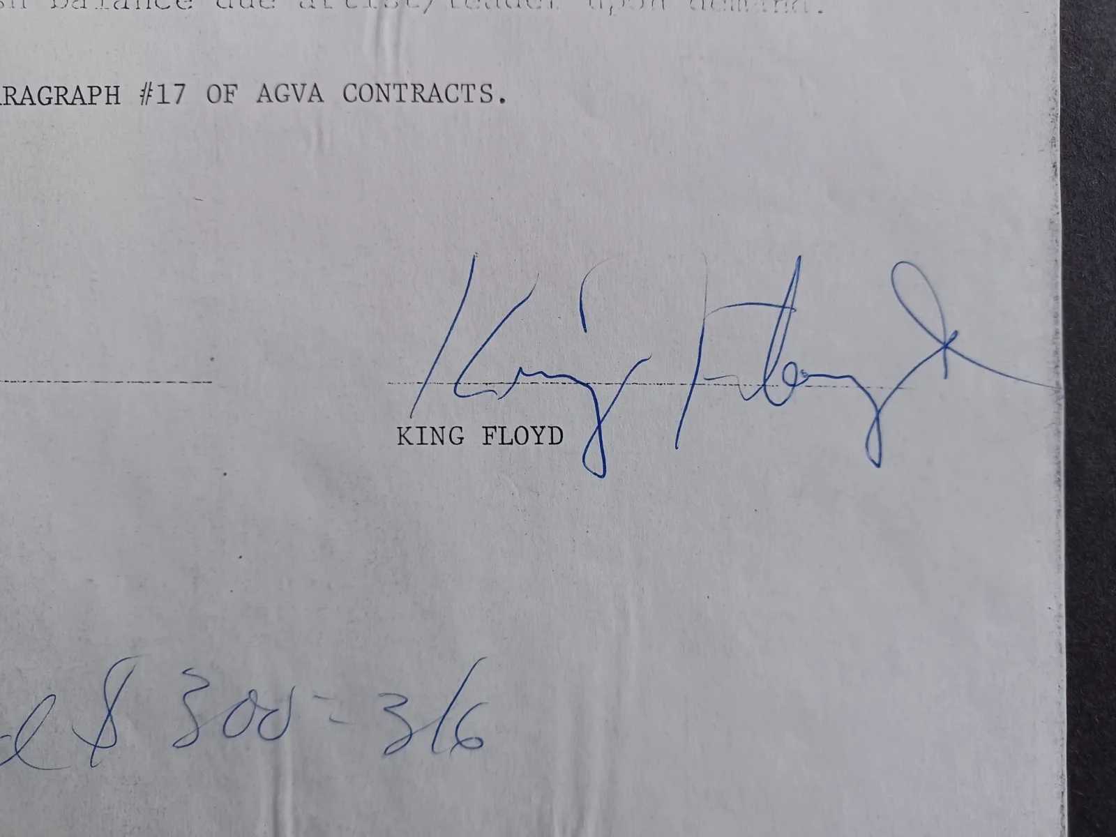 King Floyd (d. 2006) Signed 1973 Contract - Soul Singer - Groove Me - K, изображение 2