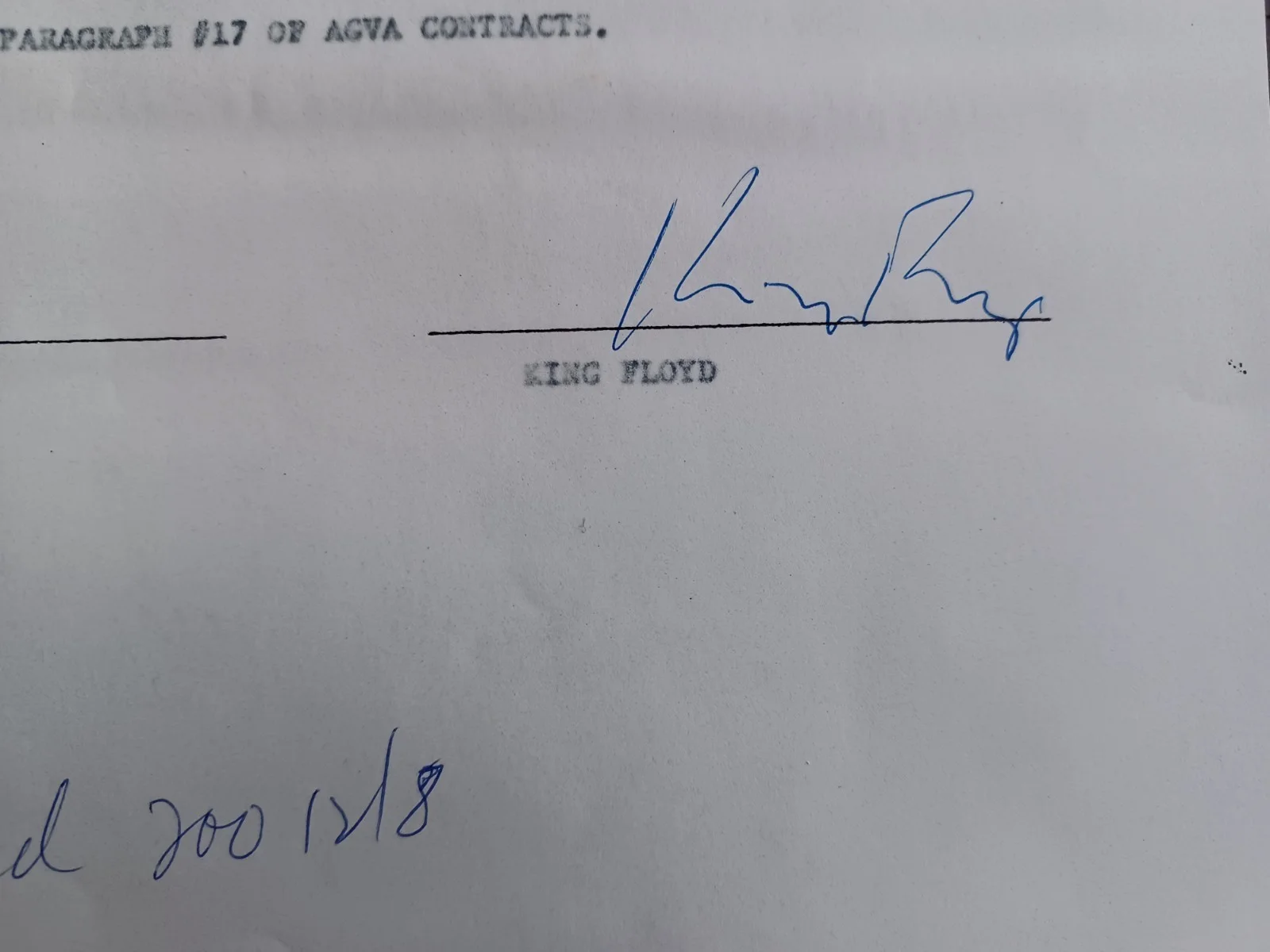 King Floyd (d. 2006) Signed 1972 Contract - Soul Singer - Groove Me - I, image 2