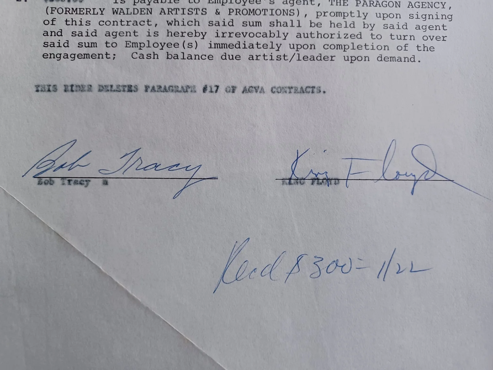 King Floyd (d. 2006) Signed 1973 Contract - Soul Singer - Groove Me - F, image 2