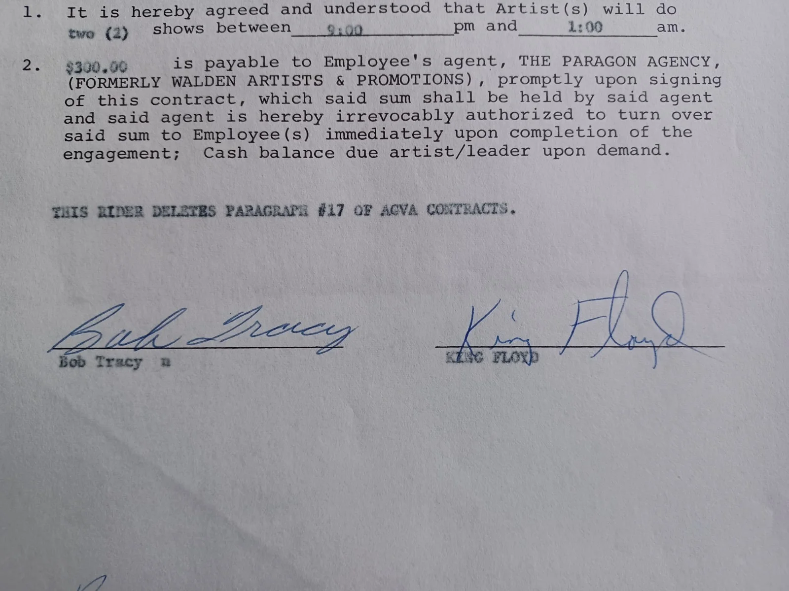 King Floyd (d. 2006) Signed 1973 Contract - Soul Singer - Groove Me - H, image 2